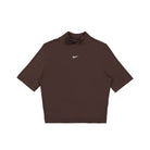 Nike W NSW Essentials Rib Mock SS Top Baroque Brown / Sail T-Shirts DV7958 237 | Overkill