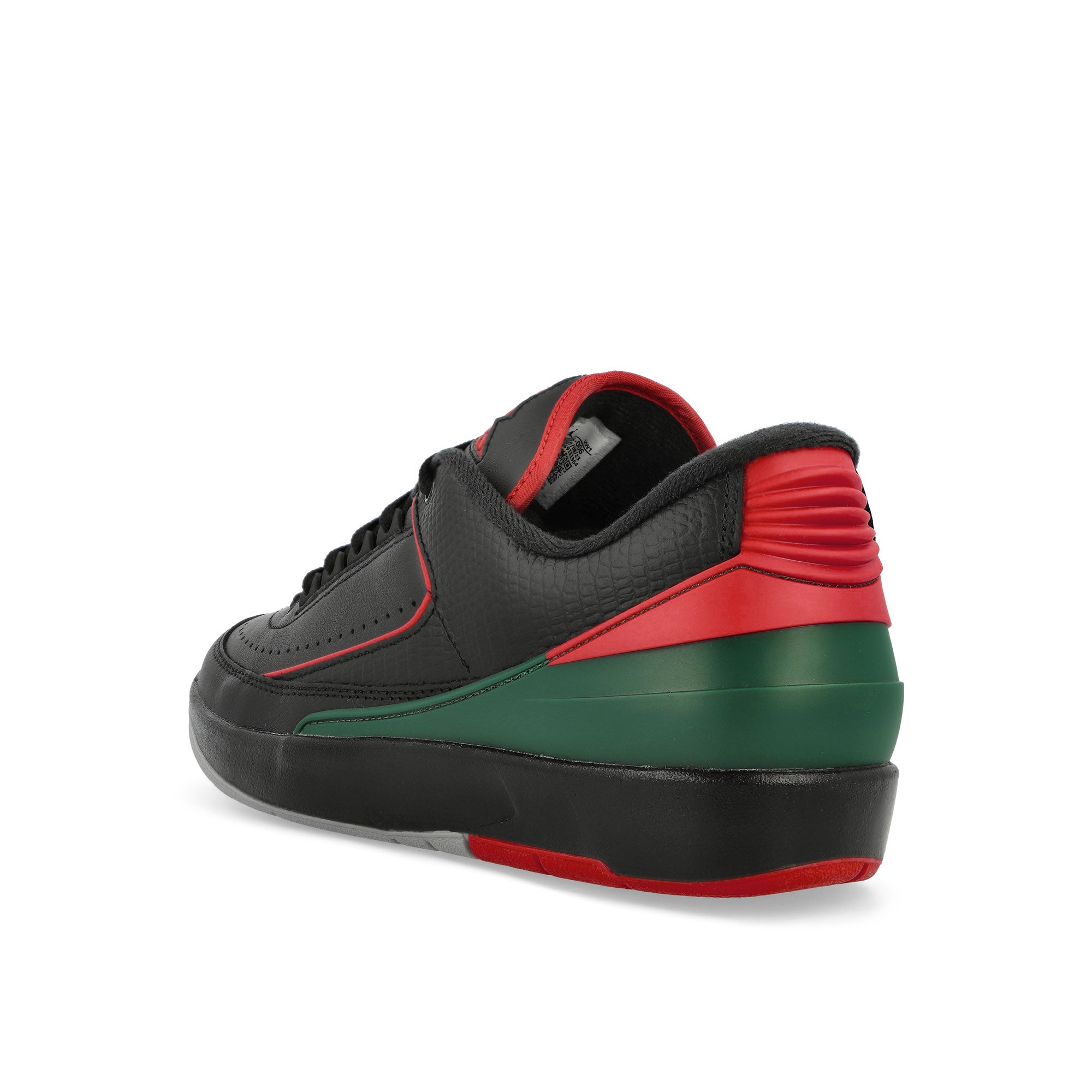 Jordan Air Jordan 2 Retro Low Black / Fire Red - Fire - Cement Grey Low Top Sneakers  Material | Overkill