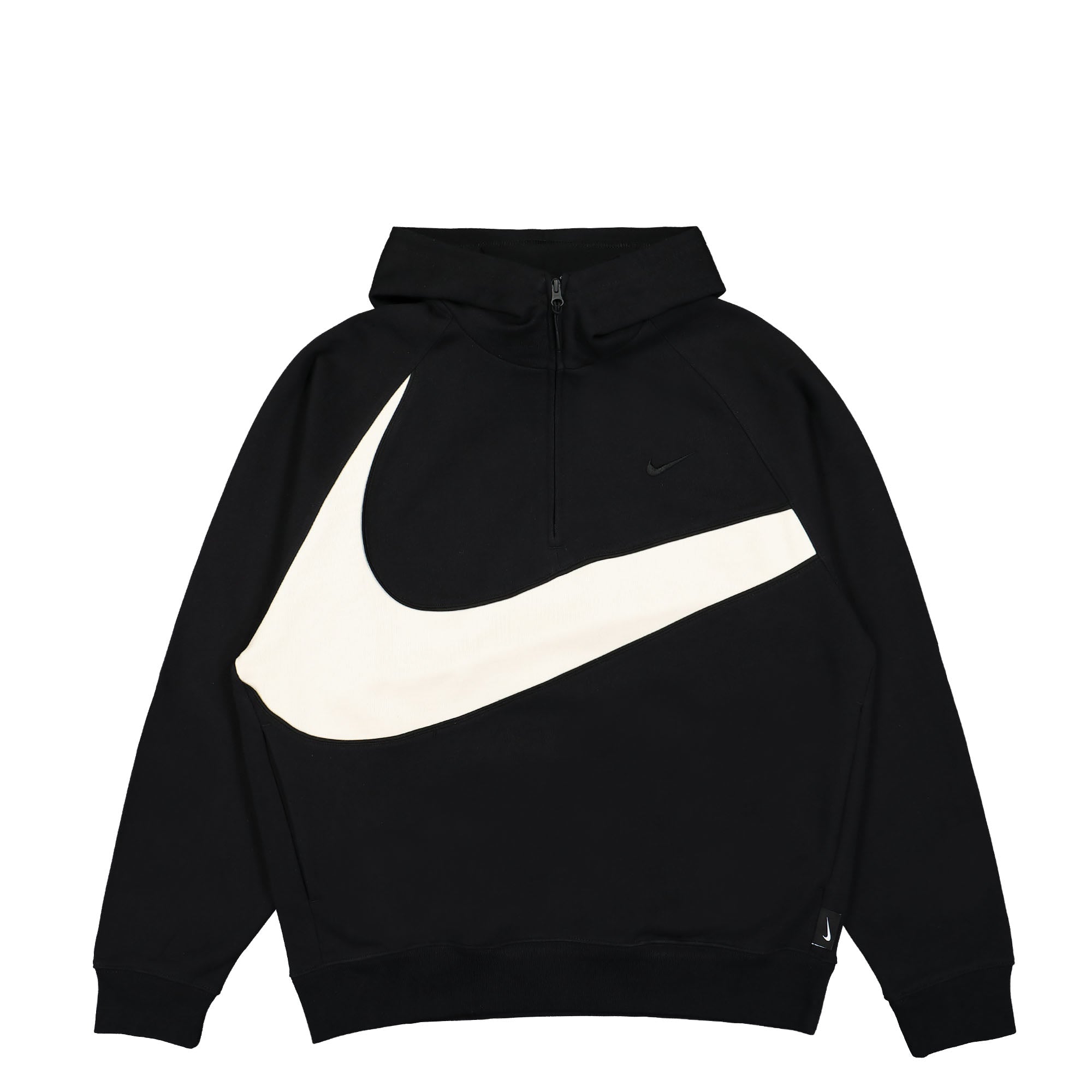 Nike Swoosh Half Zip Fleece Hoodie Black / Coconut Milk / Black Hoodies DX0566 013 | Overkill