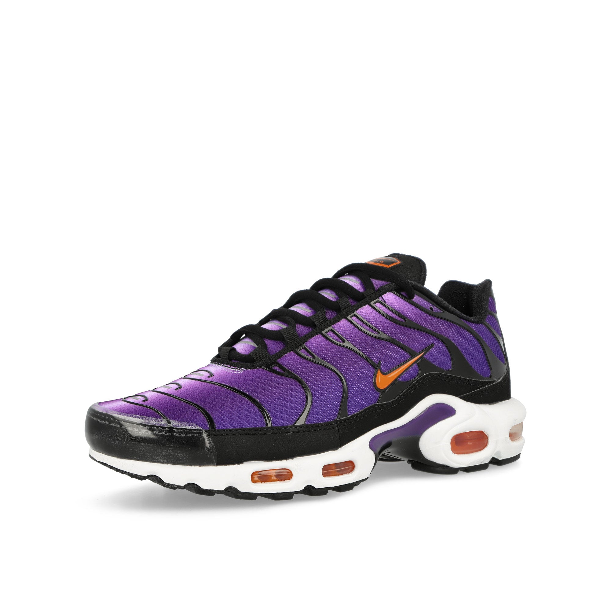 Nike Air Max Plus OG Voltage Purple / Total Orange - Purple Agate Low Top Sneakers  Close Up | Overkill