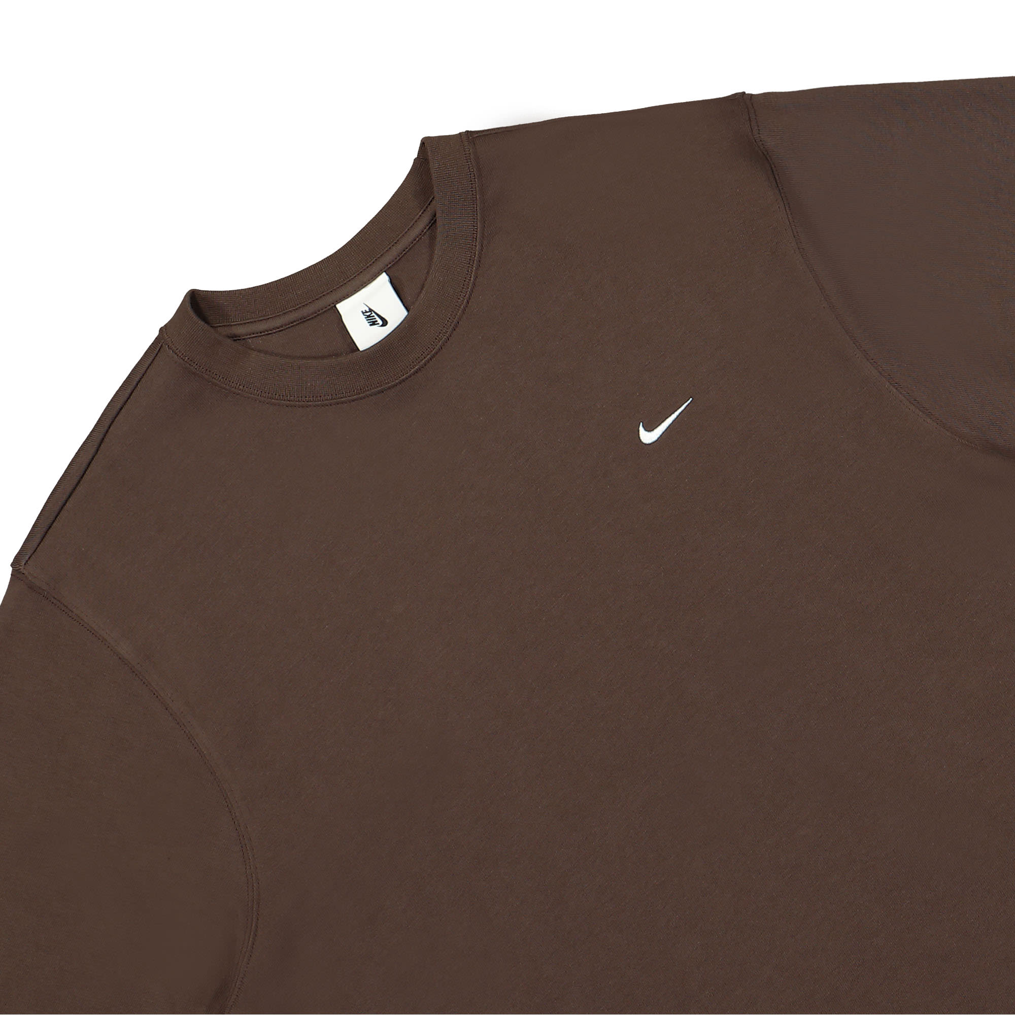 Nike Solo Swoosh Longsleeve Tee Baroque Brown / White Longsleeves Close-up | Overkill