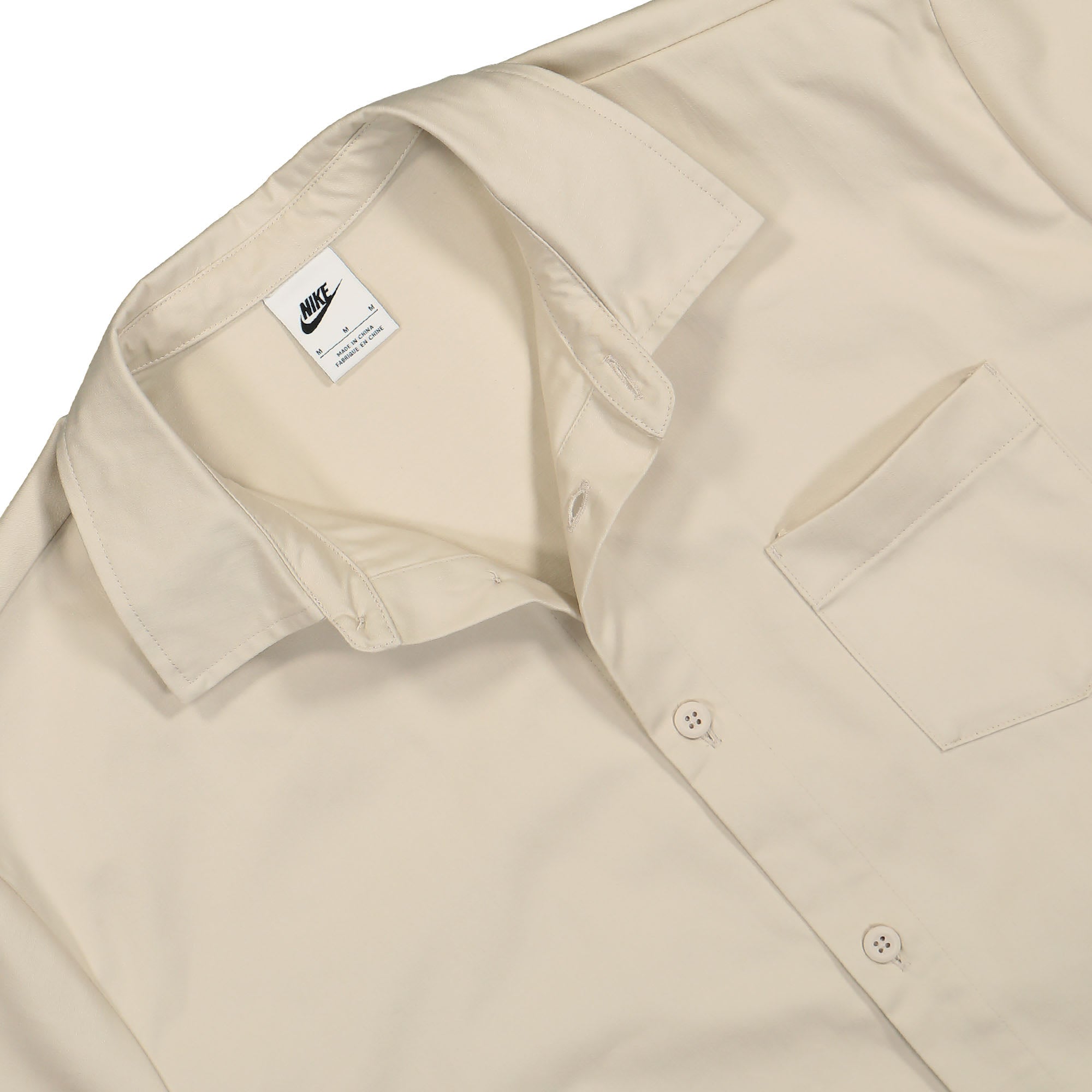 Nike Club Button Down Short Sleeve Shirt Light Orewood Shirts Close-up | Overkill