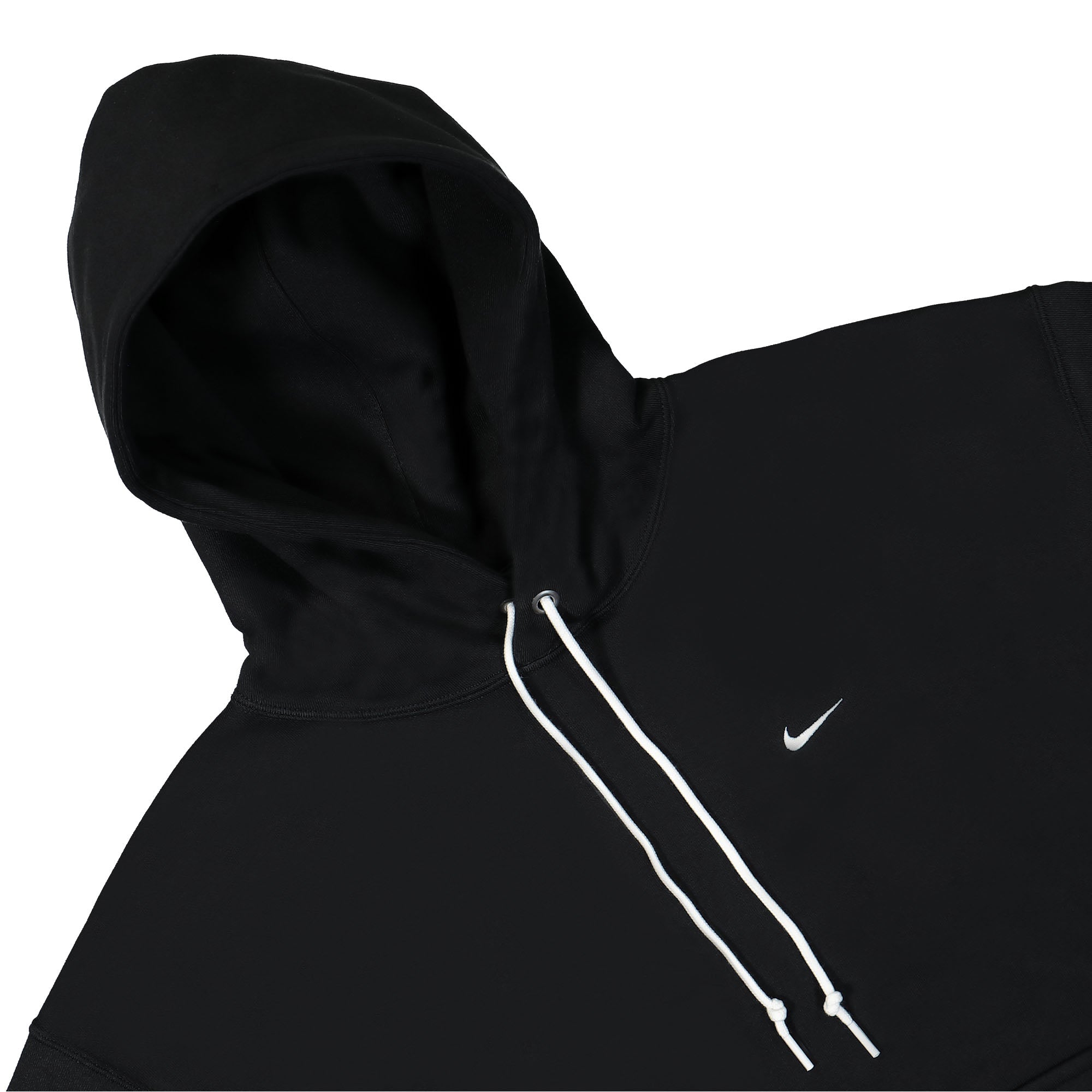 Nike Solo Swoosh Fleece Hoodie Black / White Hoodies Close-up | Overkill