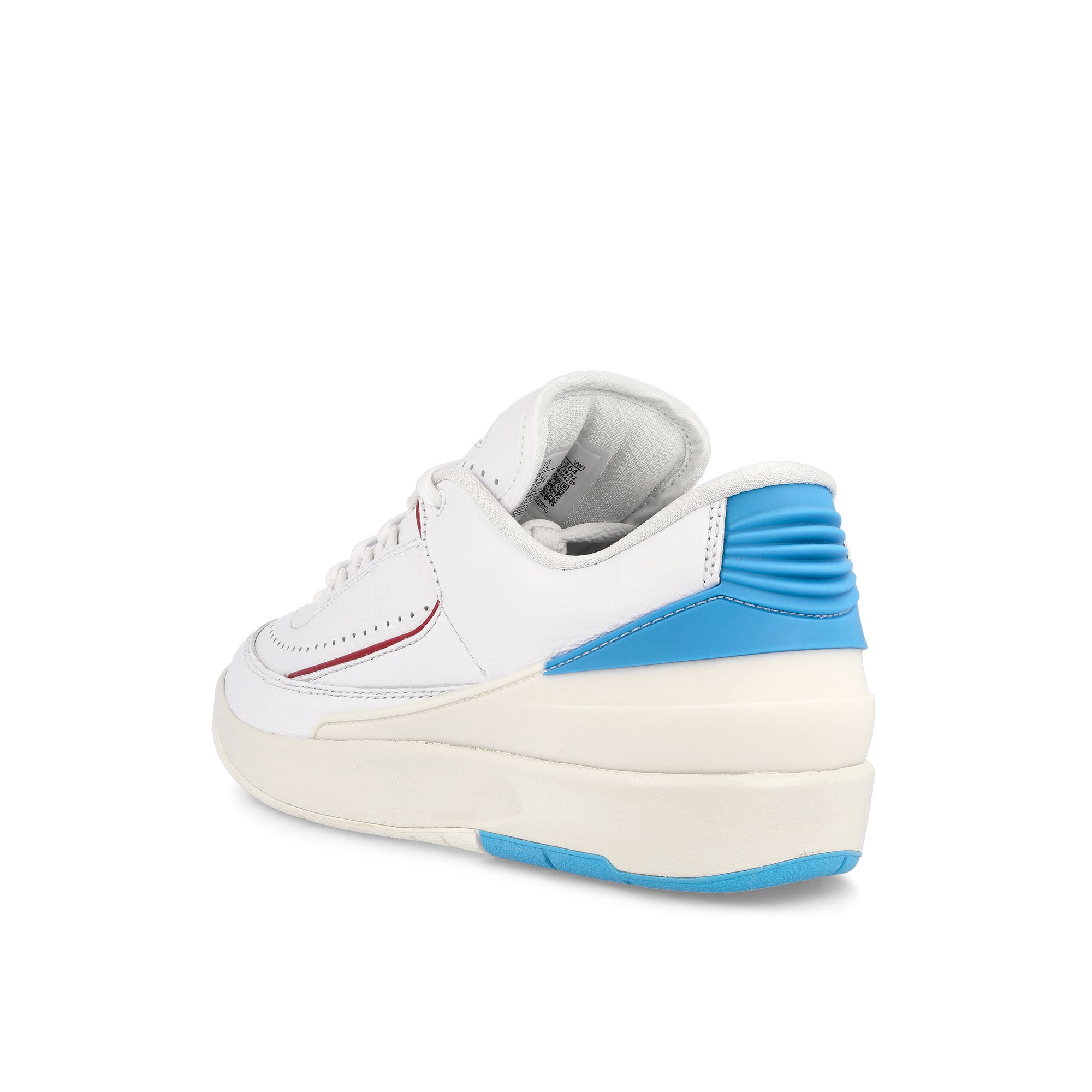 Jordan Wmns Air Jordan 2 Retro Low White-Gym Red - Dark Powder Blue Sneakers  Material | Overkill