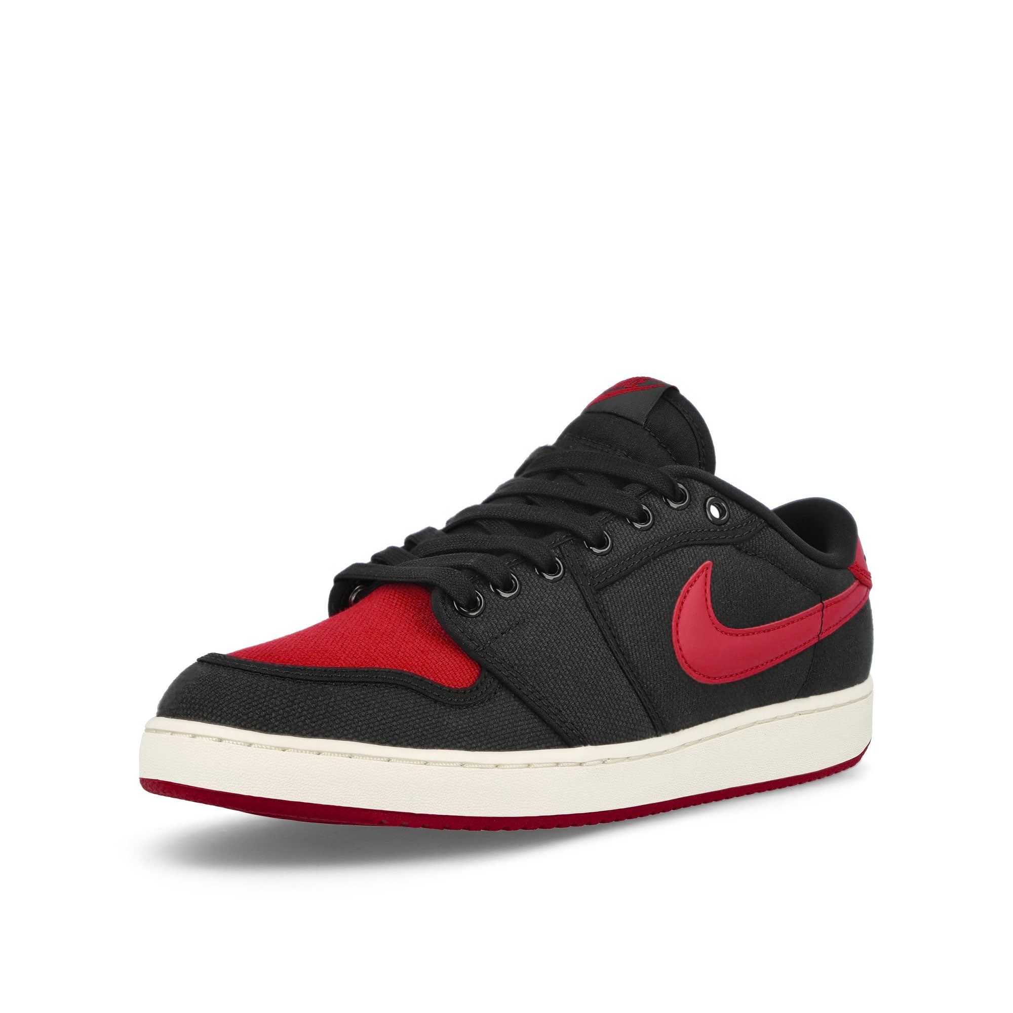 Jordan Air Jordan AJKO 1 Low Black-Varsity Red - Sail Low Top Sneakers  Close Up | Overkill