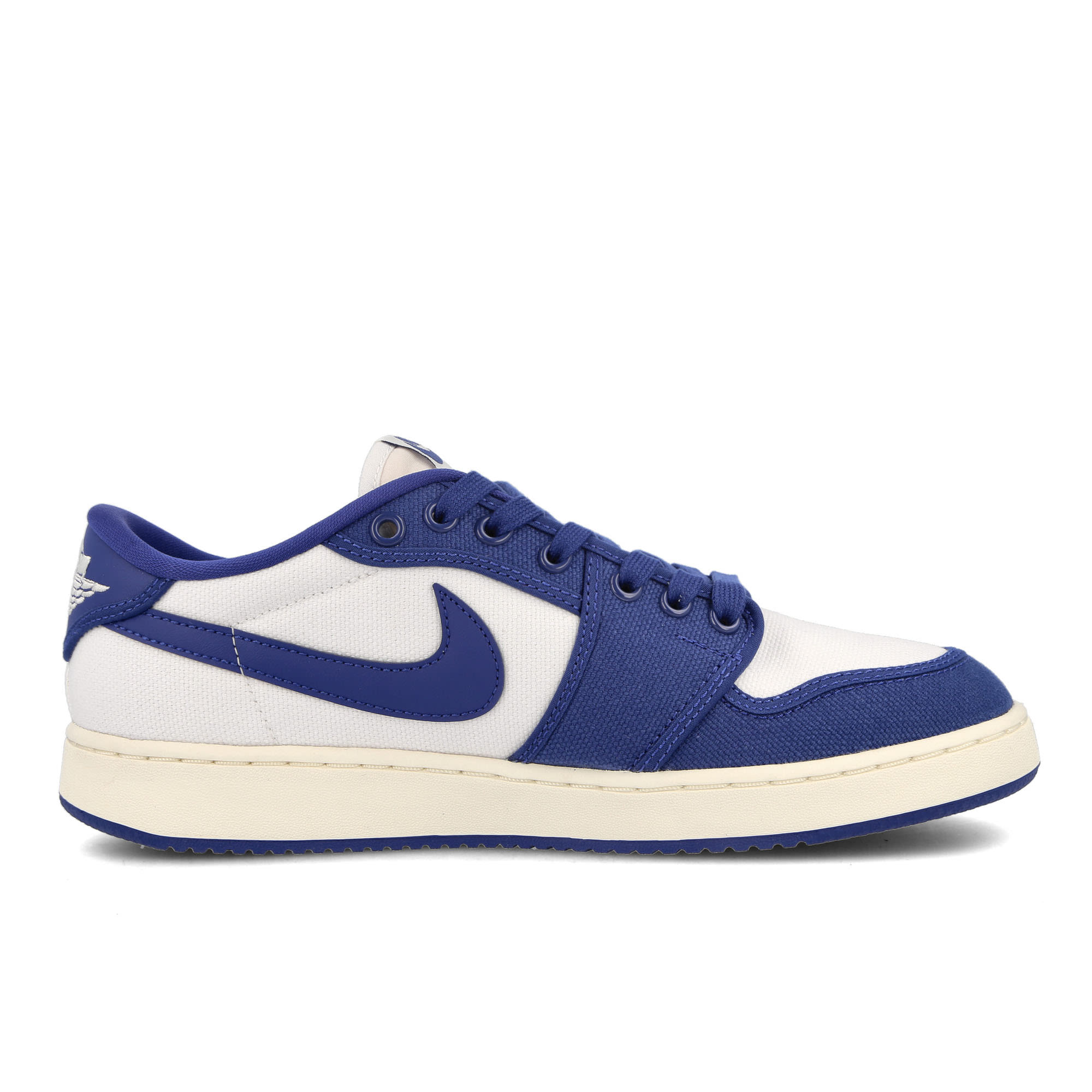 Jordan Air Jordan 1 KO Low White / Dark Royal Blue-Sail Low Top Sneakers  Silhouette | Overkill