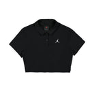 Jordan W Cropped Ribbed Polo Black Polo Shirts DZ3332 010 | Overkill