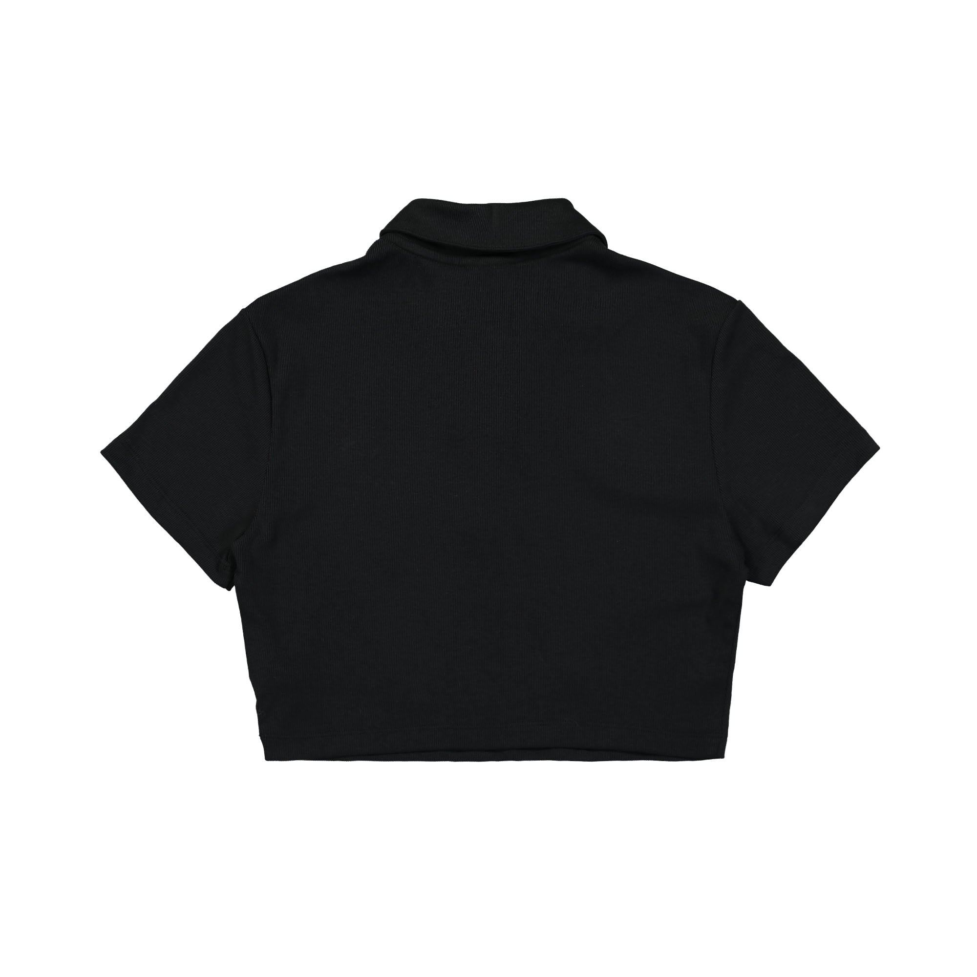 Jordan W Cropped Ribbed Polo Black Polo Shirts Material | Overkill