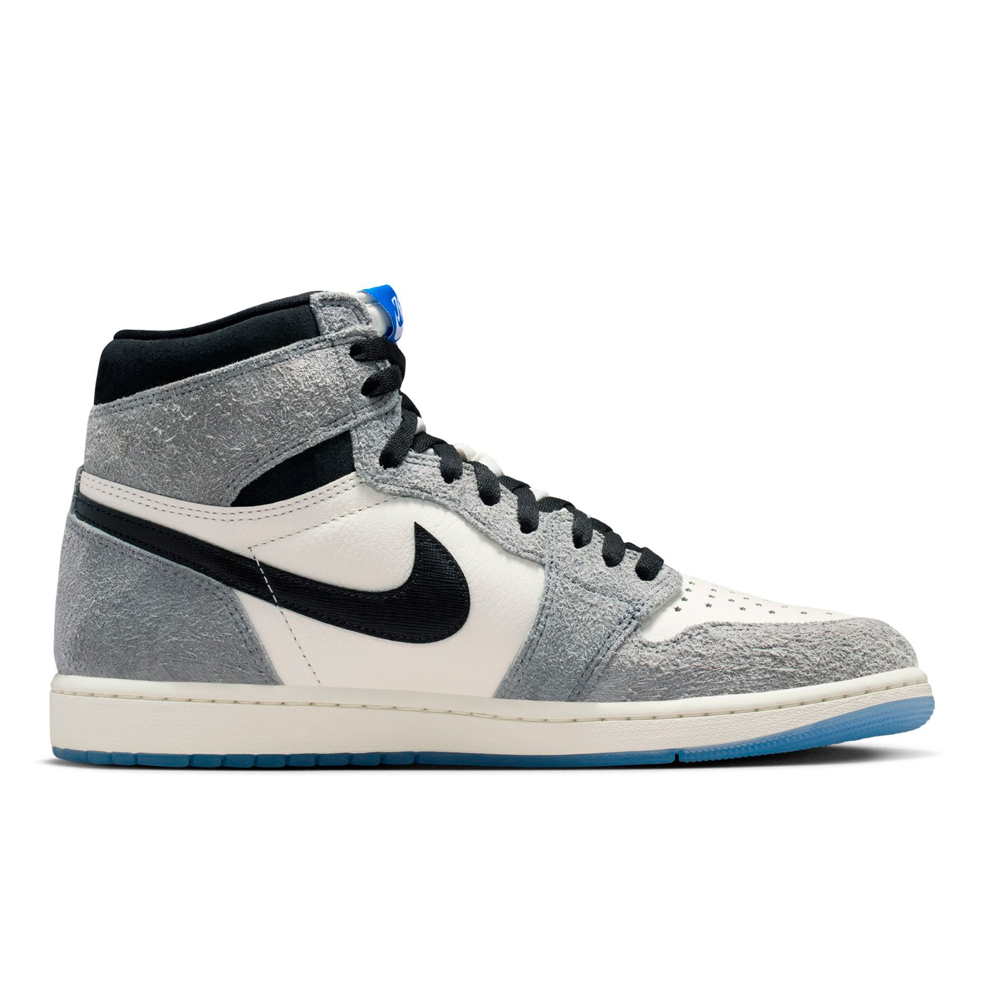 Air Jordan 1 Retro High OG Cool Grey / Black - Sail - Game Royal High Top Sneakers DZ5485 003 Silhouette | Overkill
