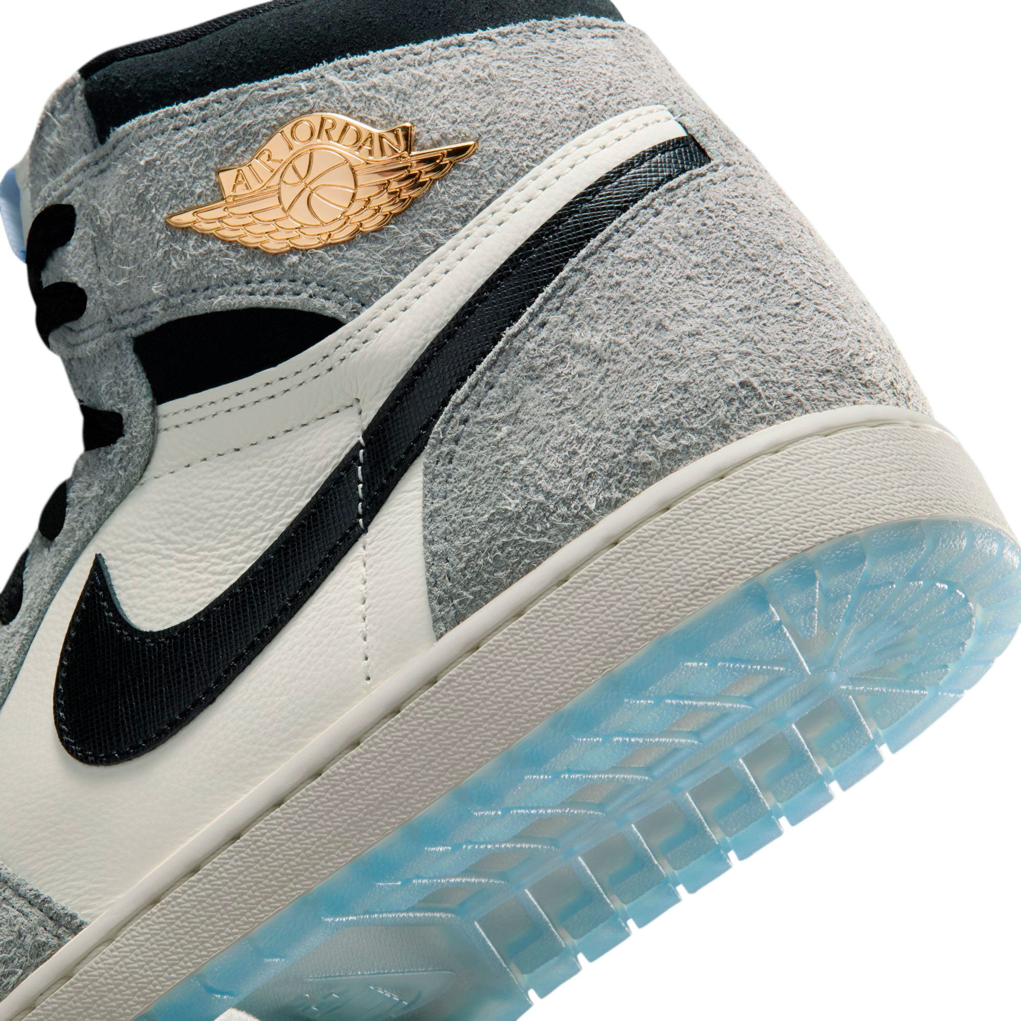 Air Jordan 1 Retro High OG Cool Grey / Black - Sail - Game Royal High Top Sneakers DZ5485 003 Detail View 3 | Overkill
