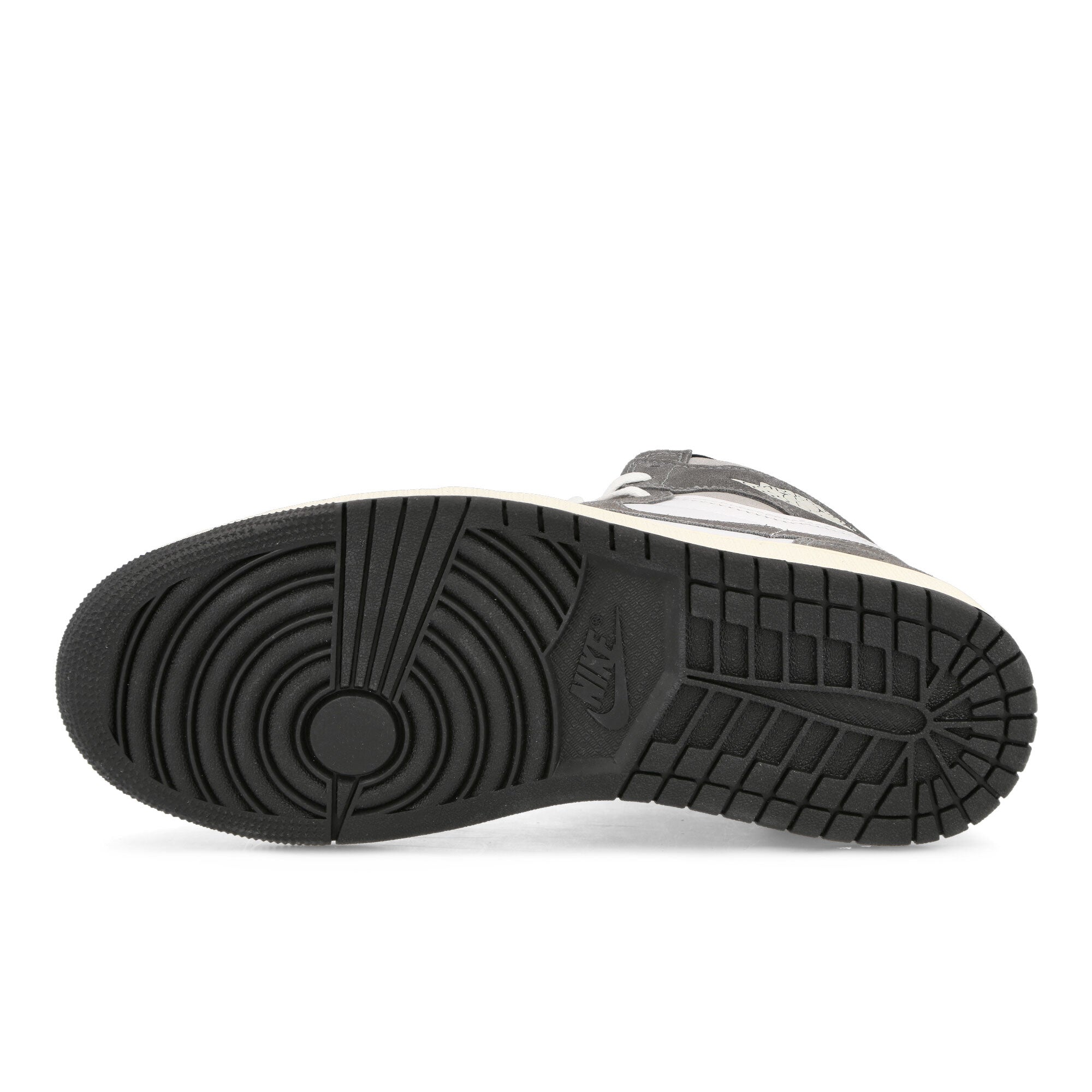 Jordan Air Jordan 1 Retro High OG Black / Fire Red - White - Light Smoke Grey High Top Sneakers  Detail View 1 | Overkill