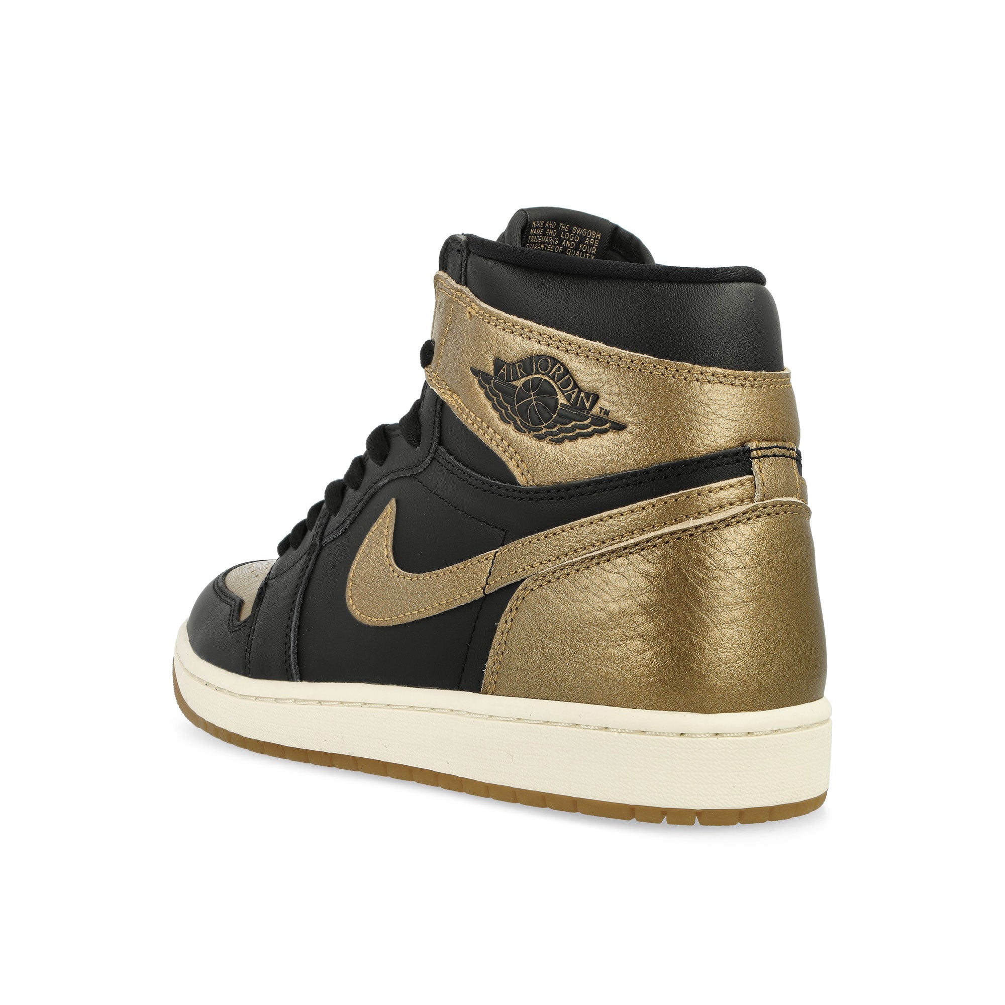 Jordan Air Jordan 1 Retro High OG Black / Metallic Gold - Sail High Top Sneakers  Material | Overkill
