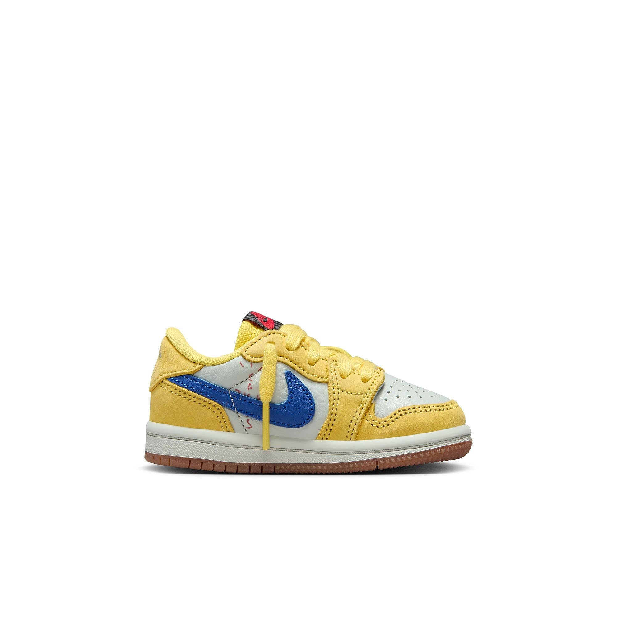 Jordan Travis Scott x Air Jordan 1 Low OG SP TD Canary/Racer Blue-Light Silver   Material | Overkill