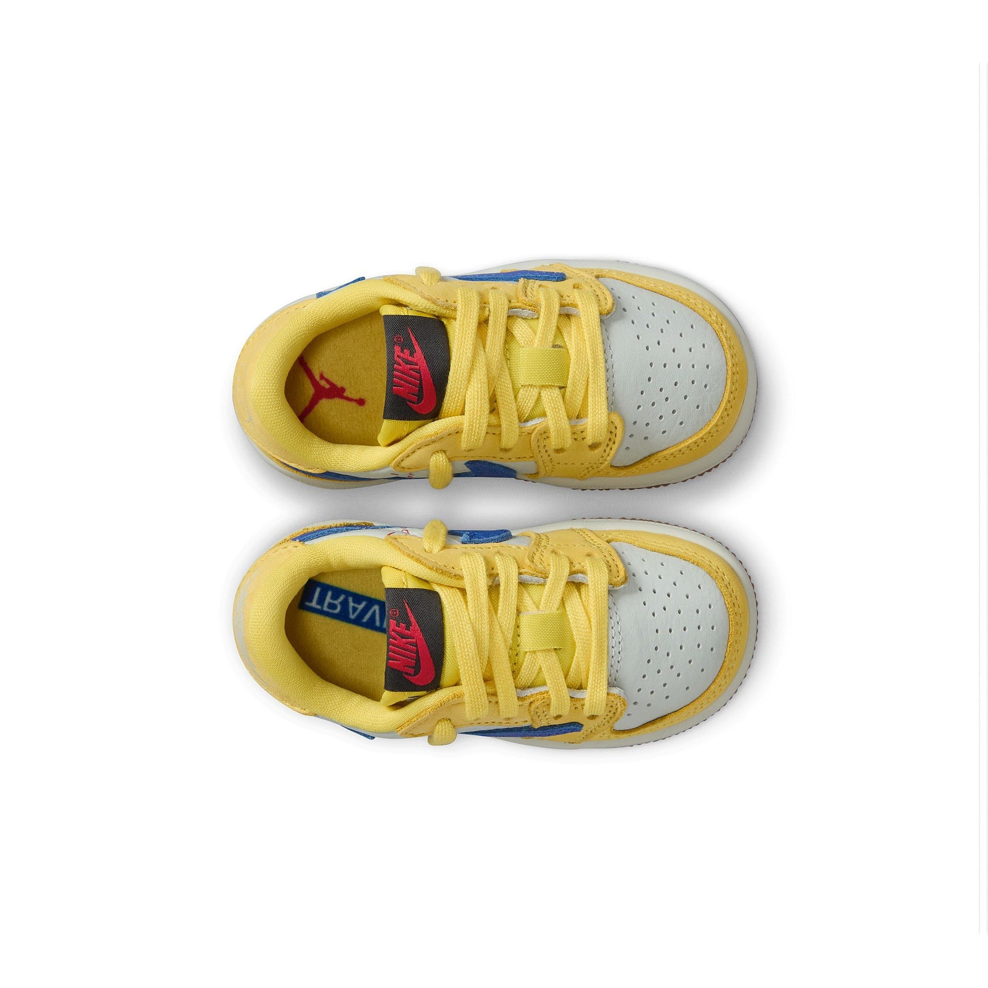 Jordan Travis Scott x Air Jordan 1 Low OG SP TD Canary/Racer Blue-Light Silver  Detail view 1 | Overkill