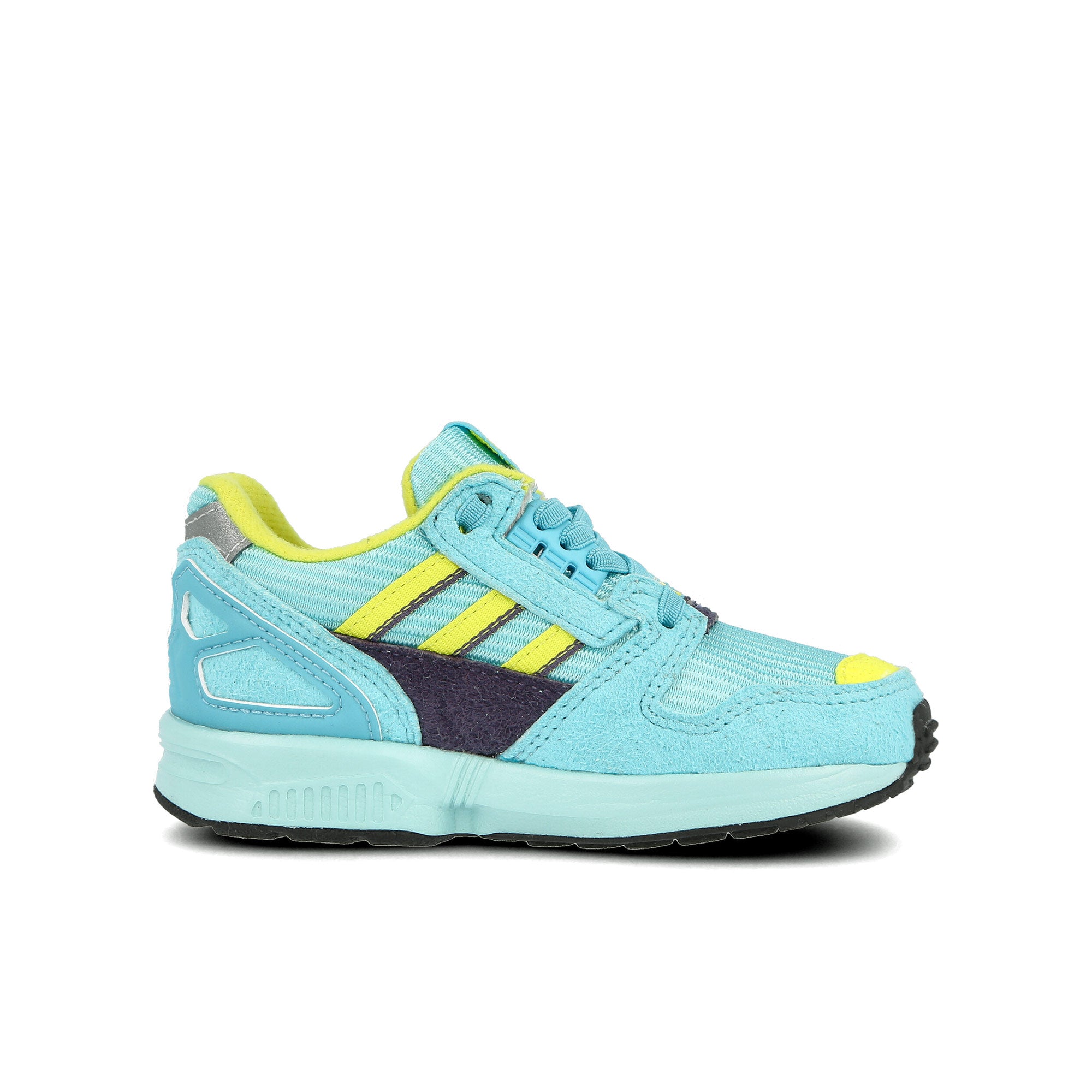 adidas ZX 8000 Aqua EL Infants Clear Aqua / Light Aqua / Shock Yellow Low Top Sneakers EG6792 Silhouette | Overkill