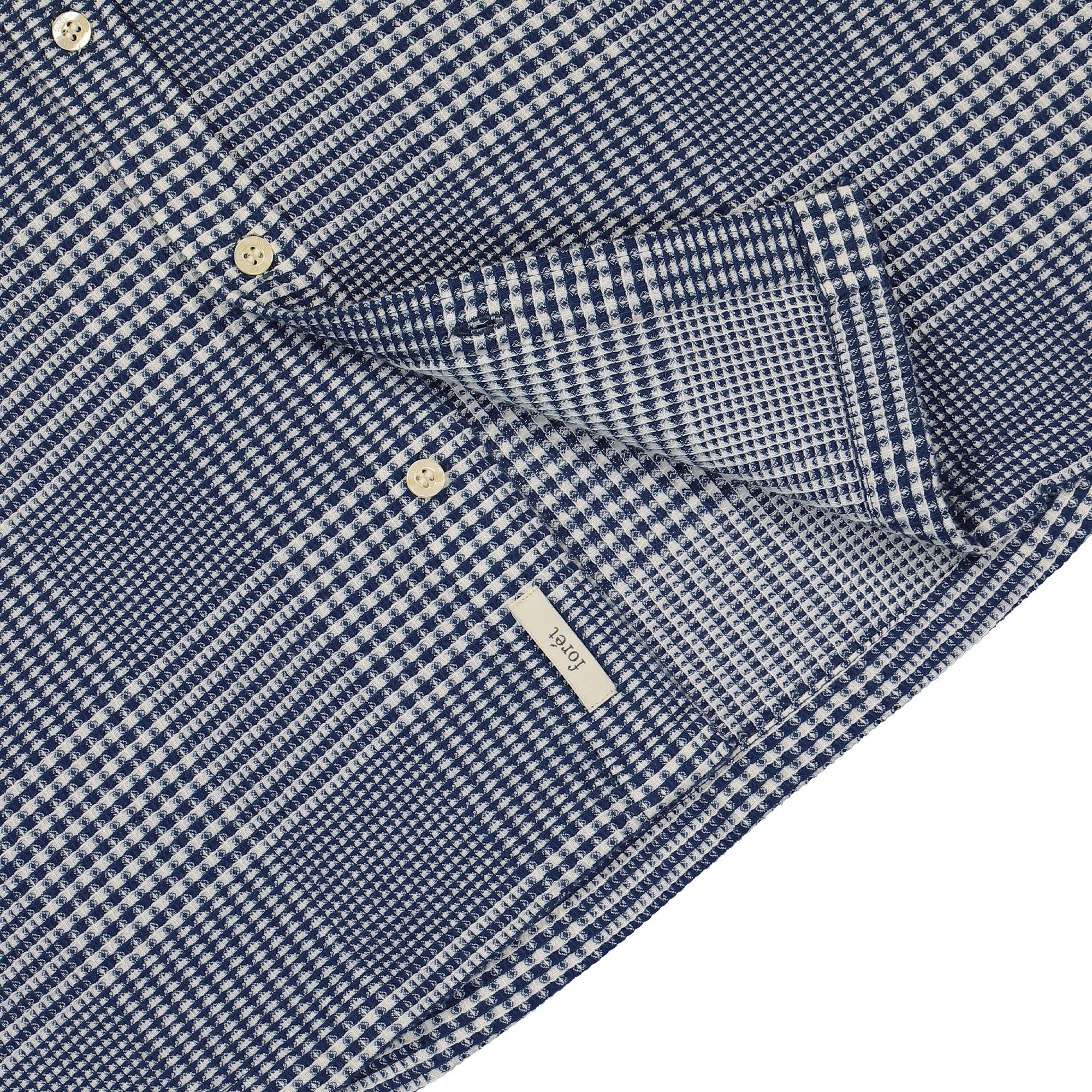 Forét Gentle Shirt Navy Check Shirts Detailfoto | Overkill