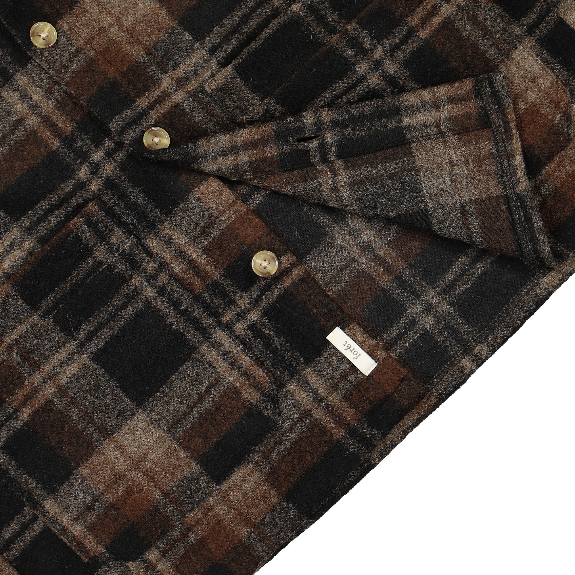 Forét Ivy Wool Overshirt Brown Check Shirts Detail view 1 | Overkill