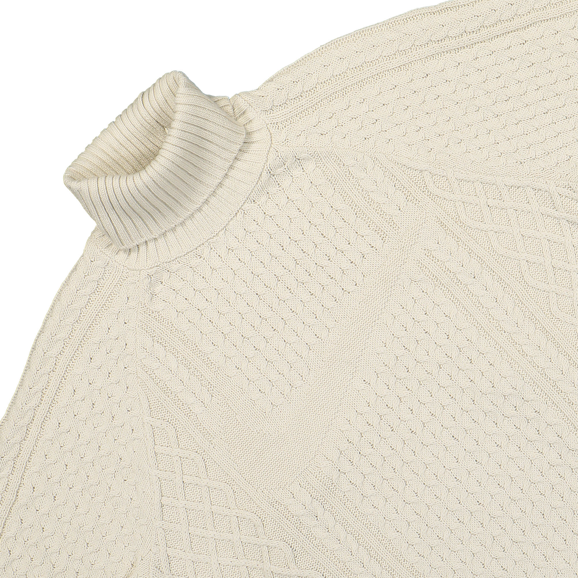 Nike NL Cable Knit Turtleneck Sweater Light Bone Sweatshirts Close-up | Overkill