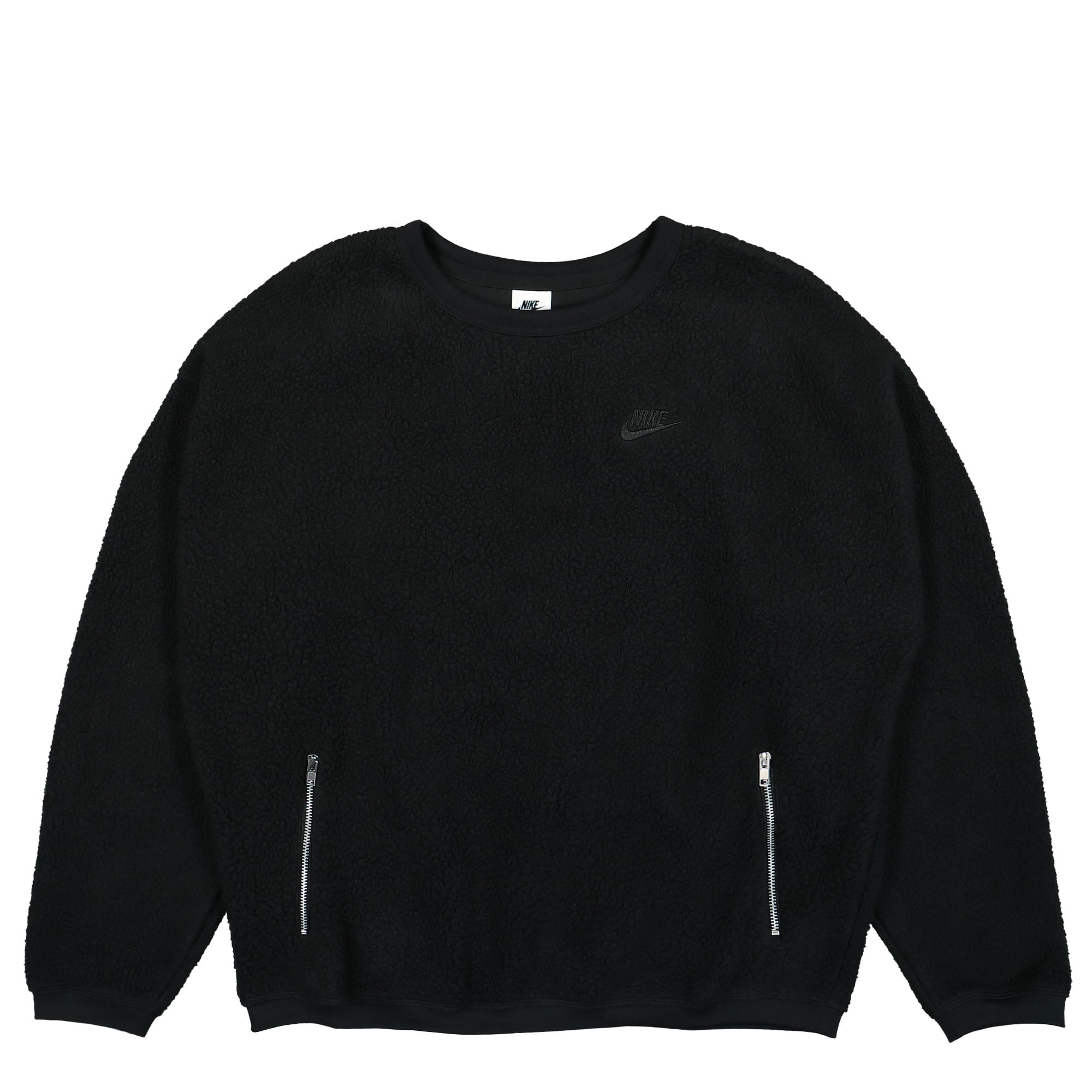 Nike Club Fleece+ Sherpa Winter Crew Black / Black Sweatshirts FB8378 010 | Overkill