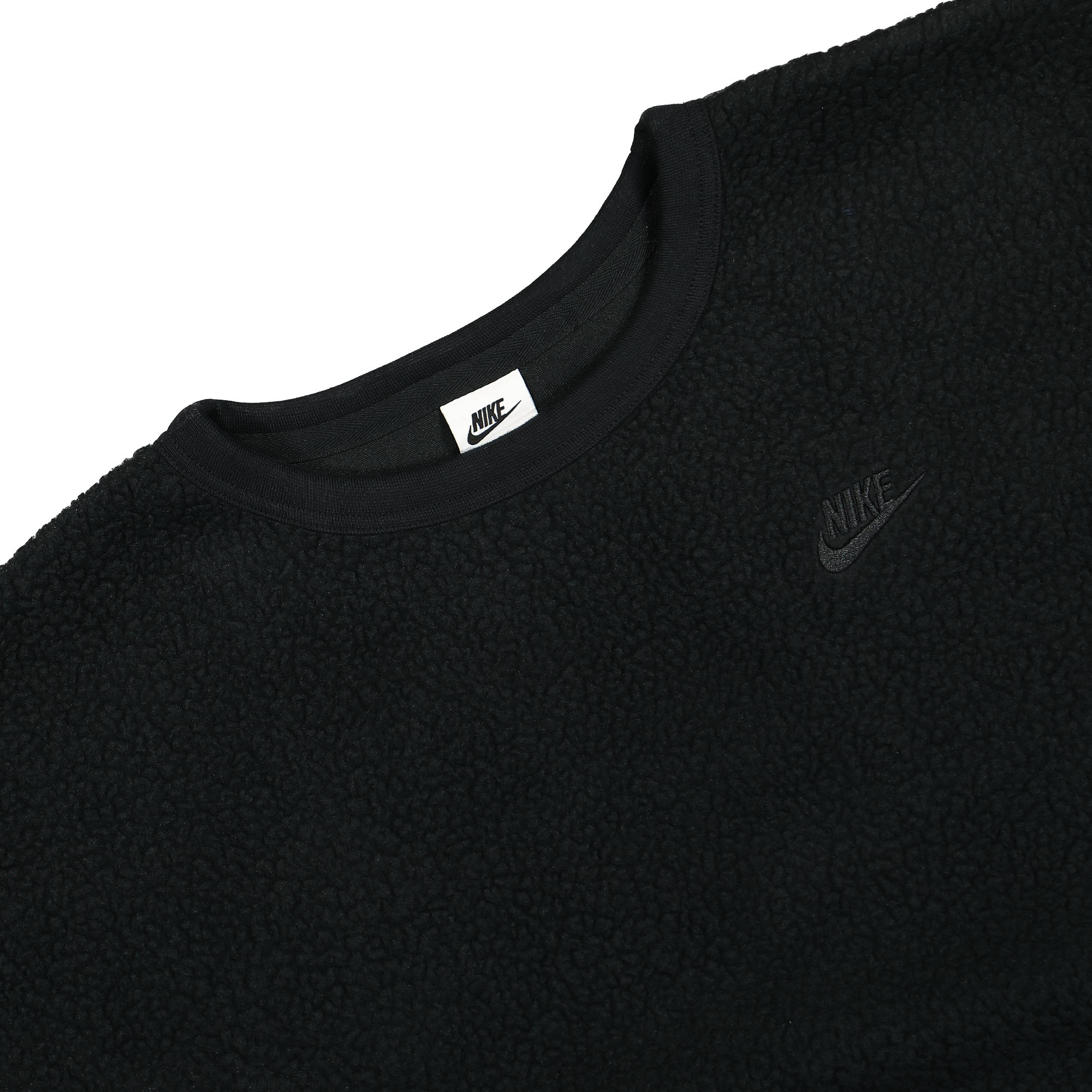 Nike Club Fleece+ Sherpa Winter Crew Black / Black Sweatshirts Close-up | Overkill