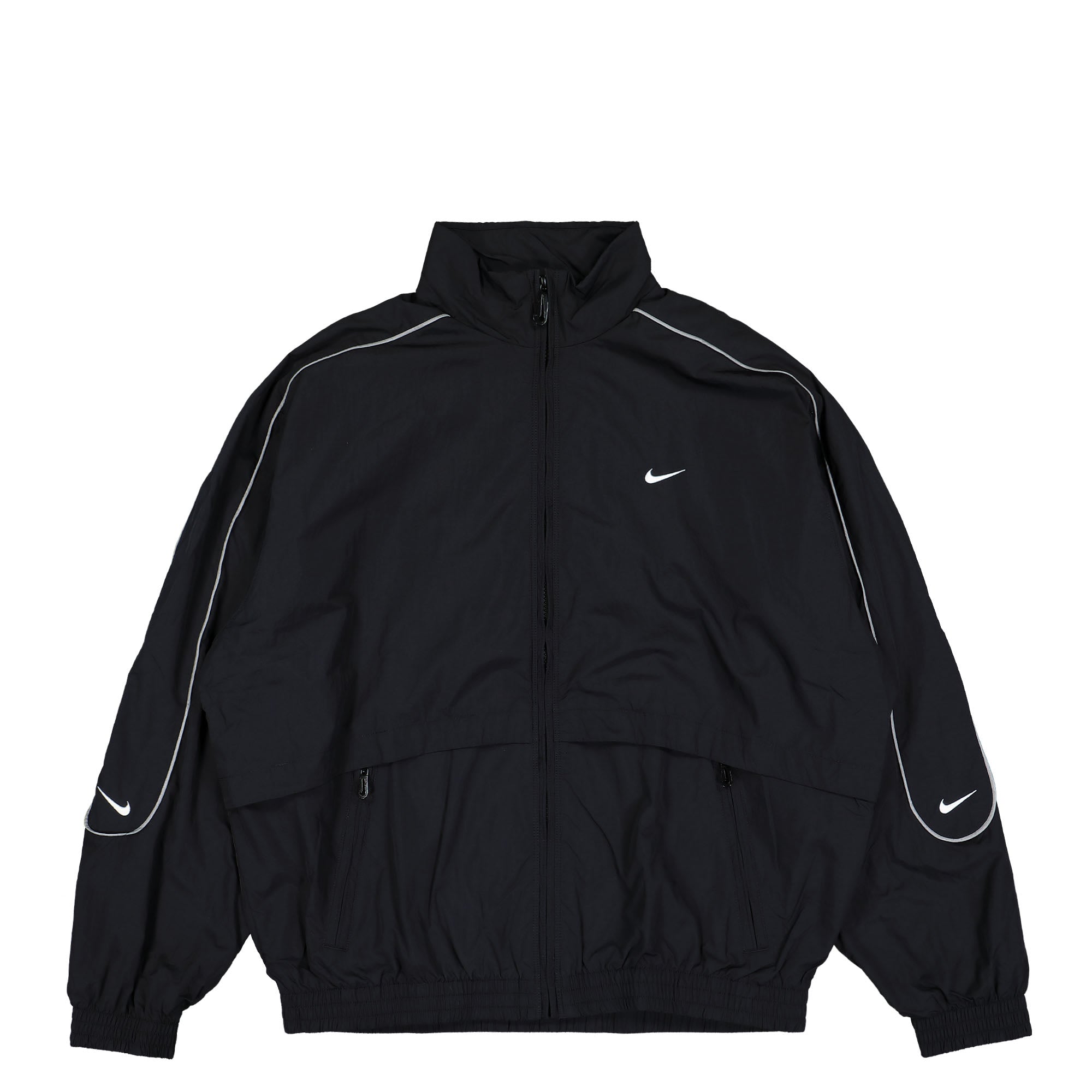 Nike Solo Swoosh Woven Track Jacket Black / White Track Jackets FB8622 010 | Overkill