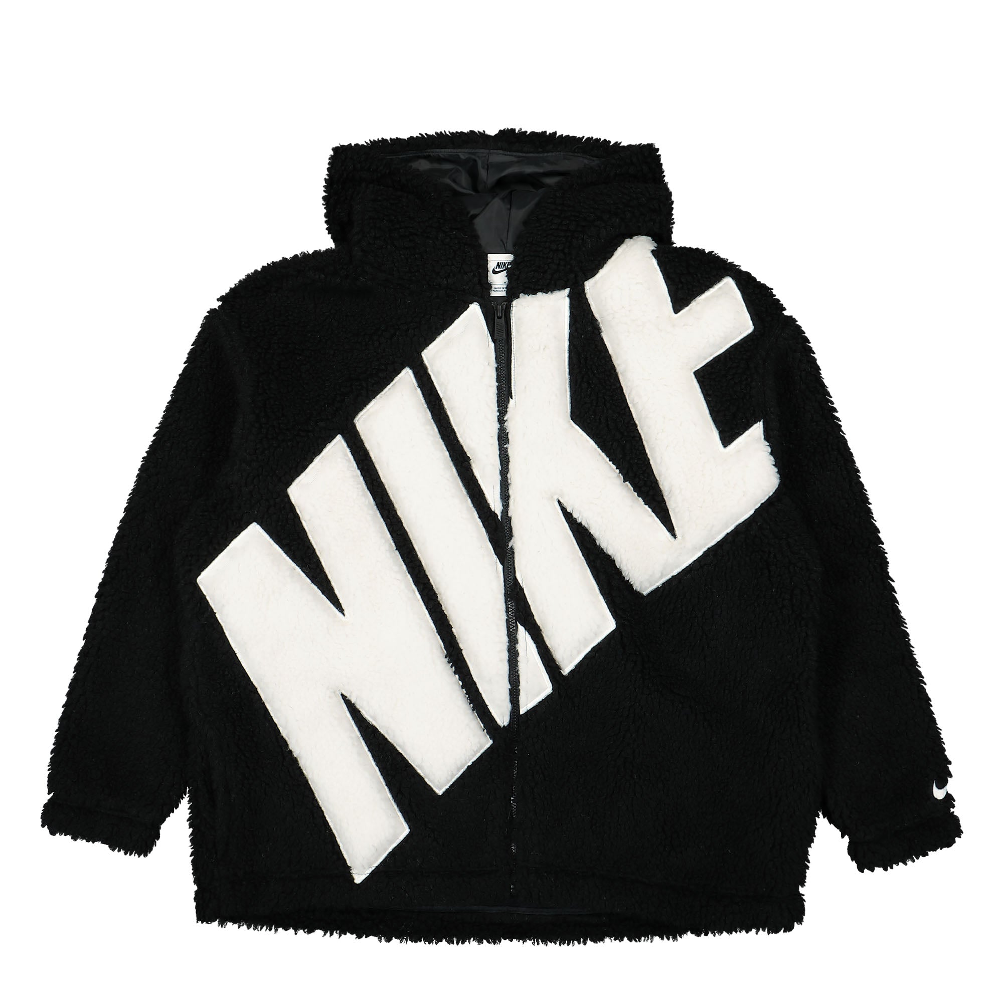 Nike W NSW Logo Sherpa Jacket Black / Sail Jackets FB8695 010 | Overkill