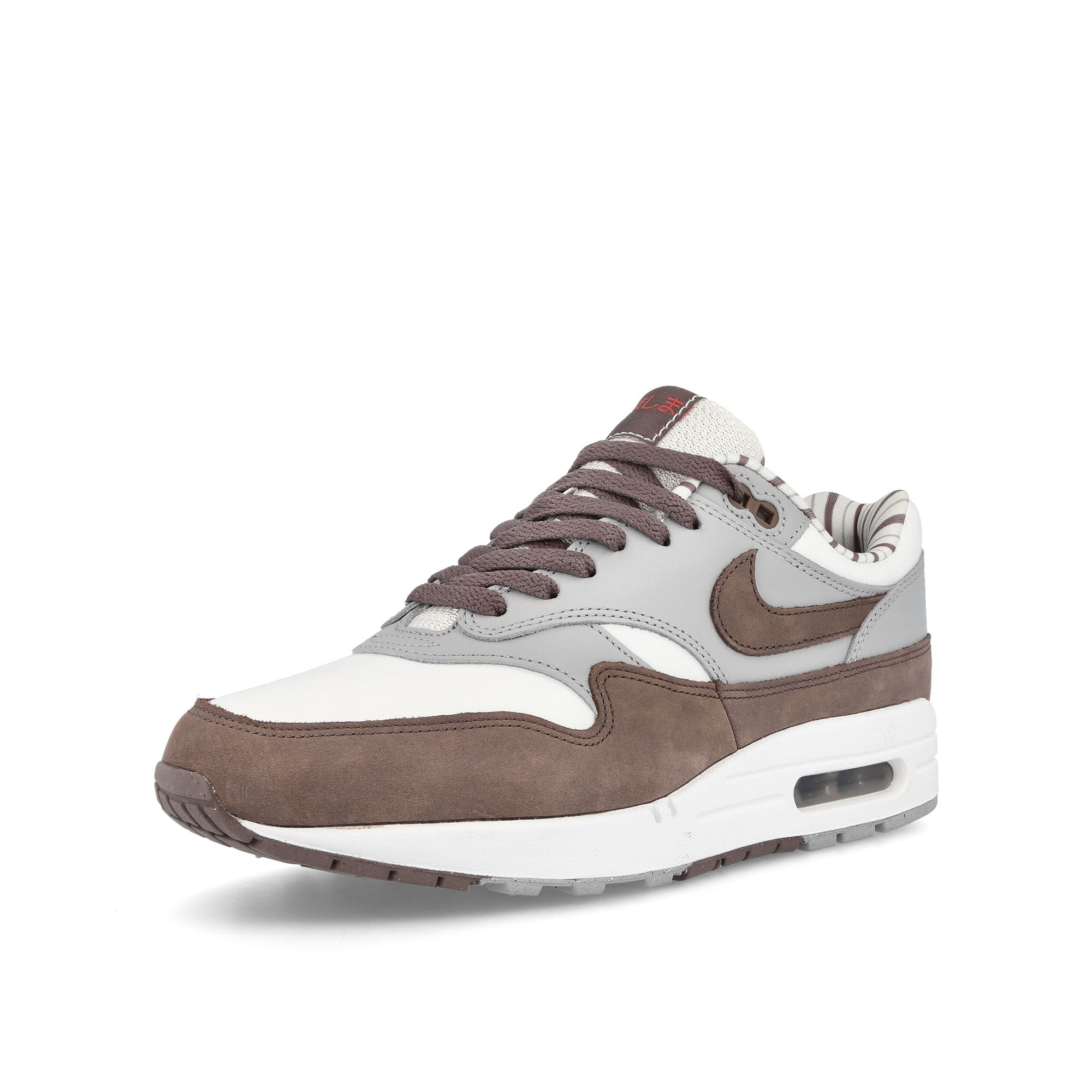 Nike Air Max 1 Premium Summit White-Plum Eclipse - Wolf Grey Low Top Sneakers  Close Up | Overkill