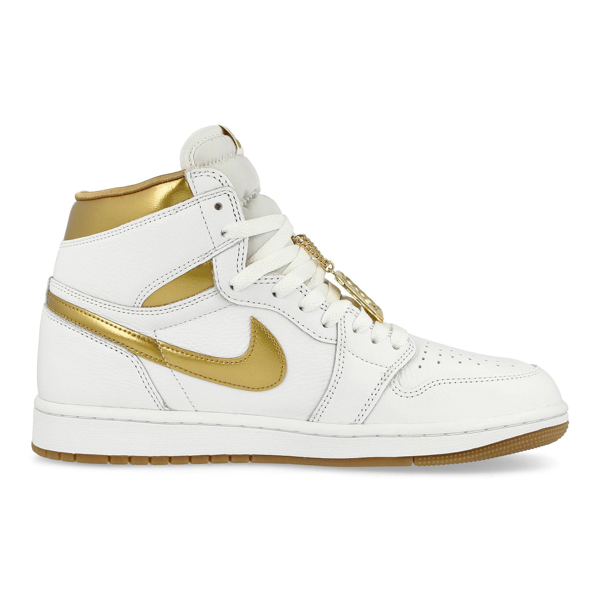 Jordan Wmns Air Jordan 1 Retro High OG White / Metallic Gold - Gum Light Brown High Top Sneakers  Silhouette | Overkill
