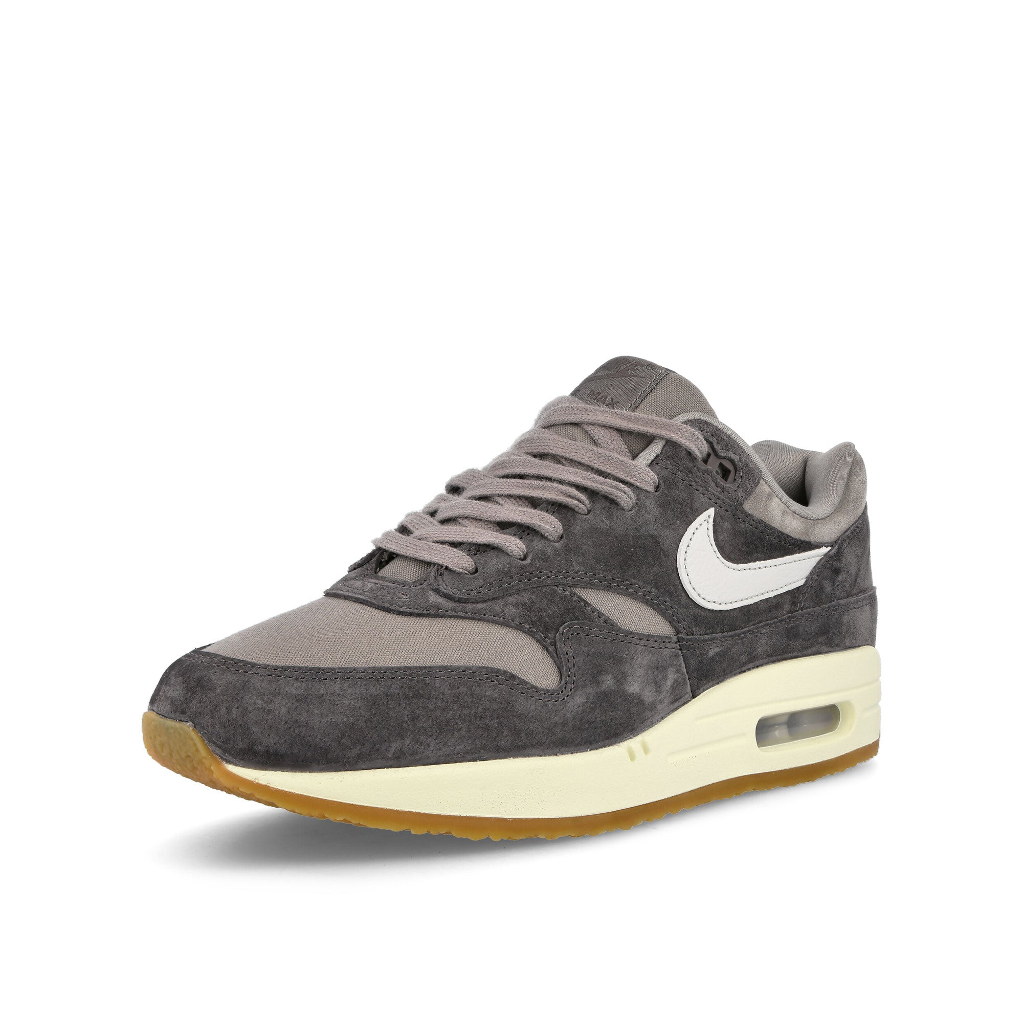 Nike Air Max 1 PRM Crepe Soft Grey-Neutral Grey Low Top Sneakers  Close Up | Overkill