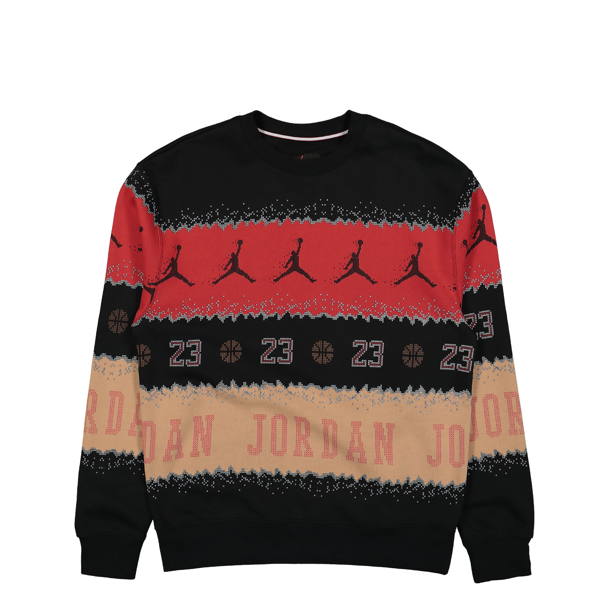 Jordan Essentials Holiday Fleece Crew Gym Red / Black Sweatshirts FD7463 687 | Overkill