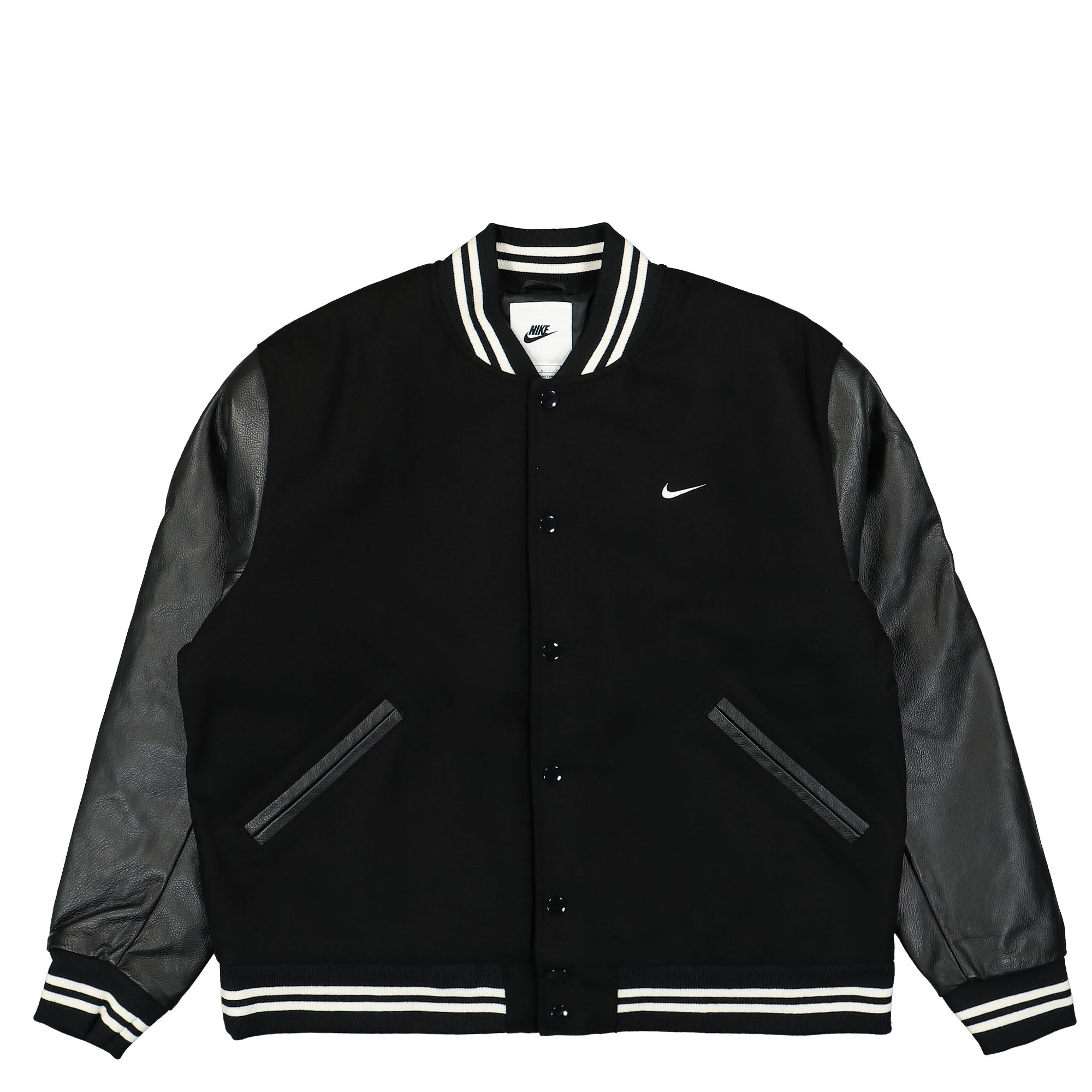 Nike Authentics Varsity College Jacket Black / White Bomber & Varsity Jackets FD7845 010 | Overkill