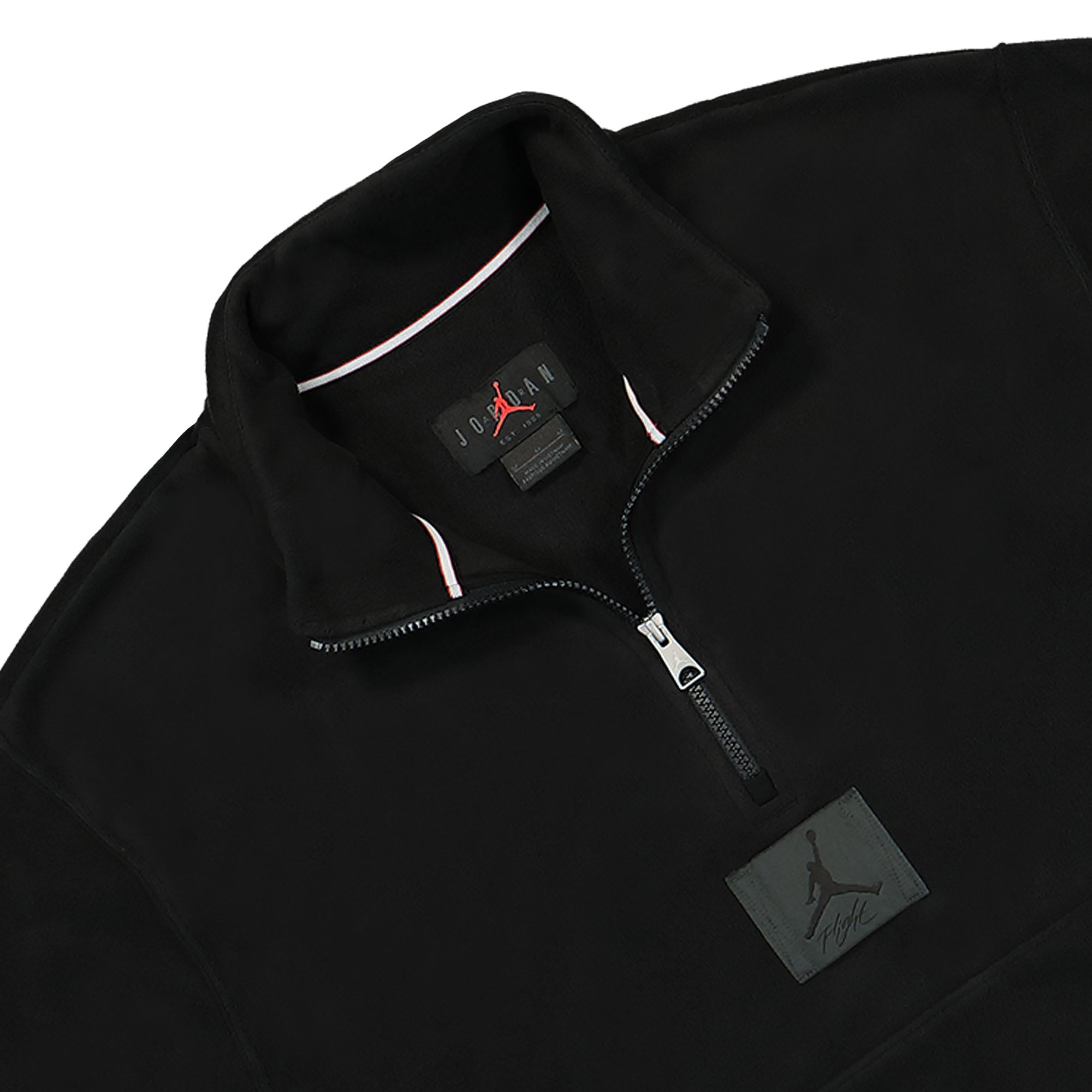 Jordan Essentials Winterized Fleece Half-Zip Black Sweatshirts Close-up | Overkill