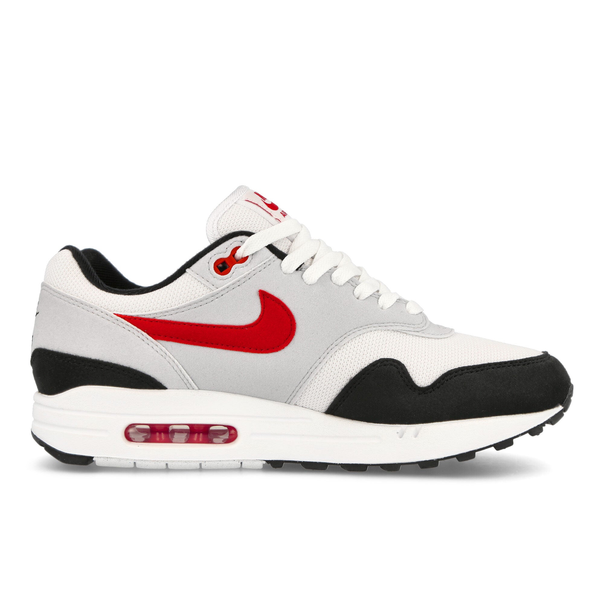 Nike Air Max 1 White / University Red - Pure Platinum - Black Low Top Sneakers  Silhouette | Overkill