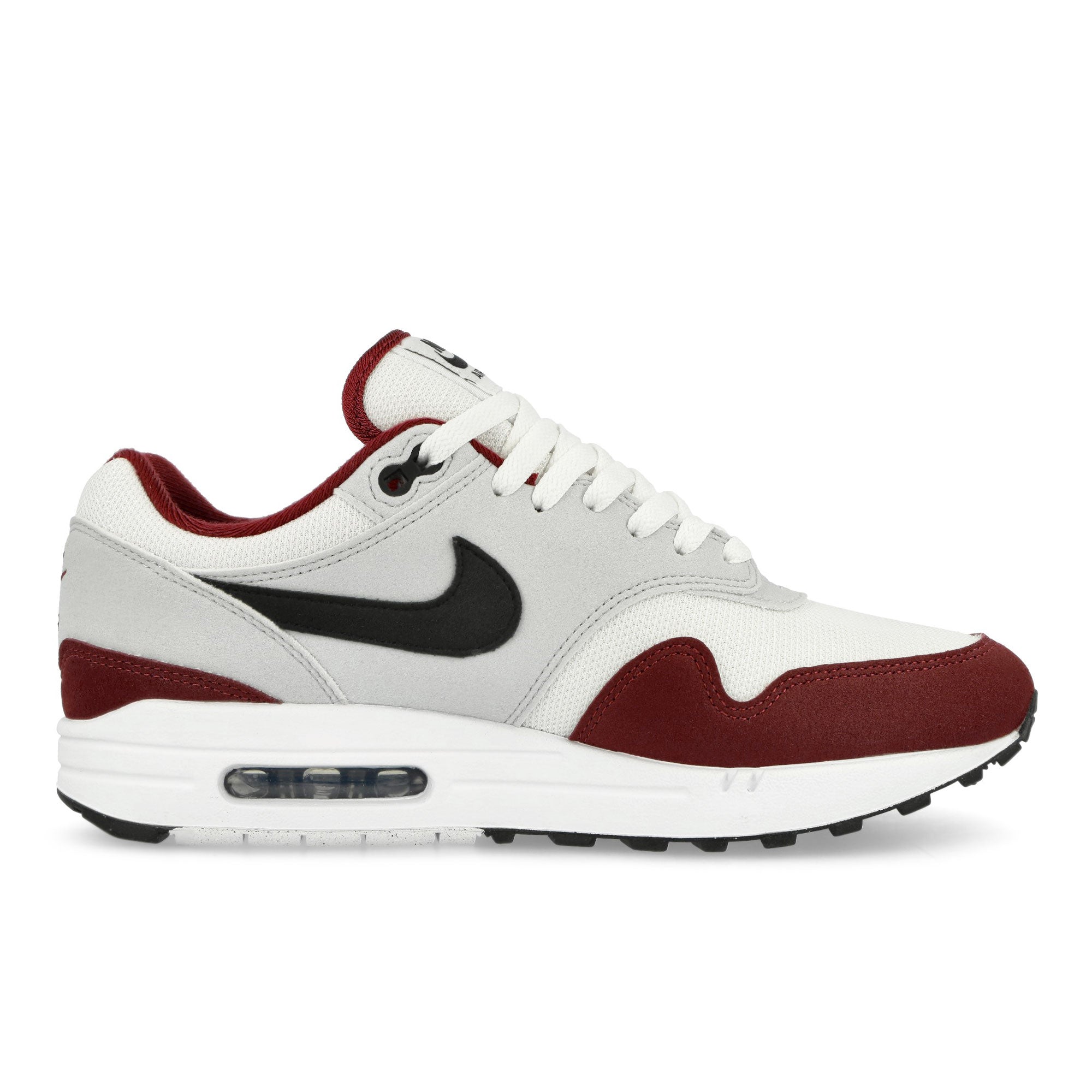 Nike Air Max 1 White / Black - Dark Team Red - Pure Platinut Low Top Sneakers  Silhouette | Overkill