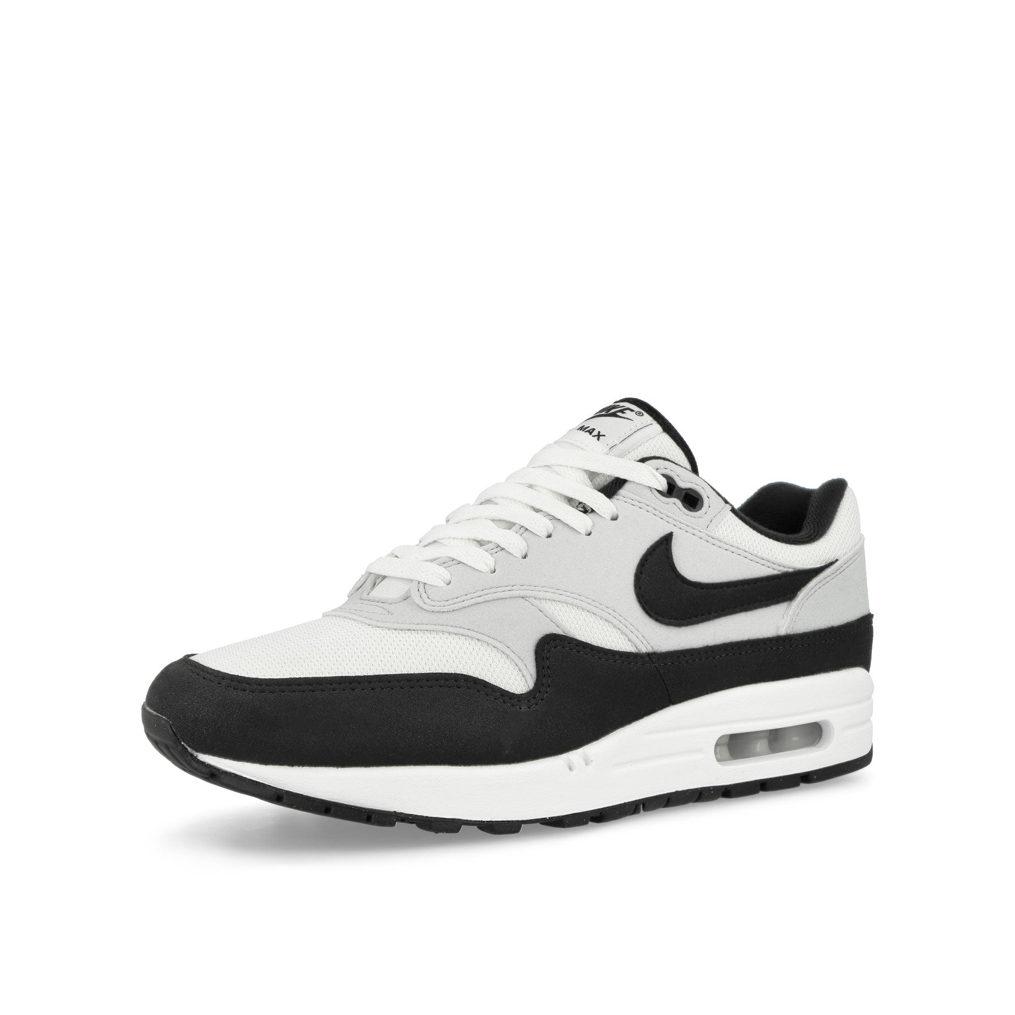 Nike Air Max 1 White / Black - Pure Platinum Low Top Sneakers  Close Up | Overkill