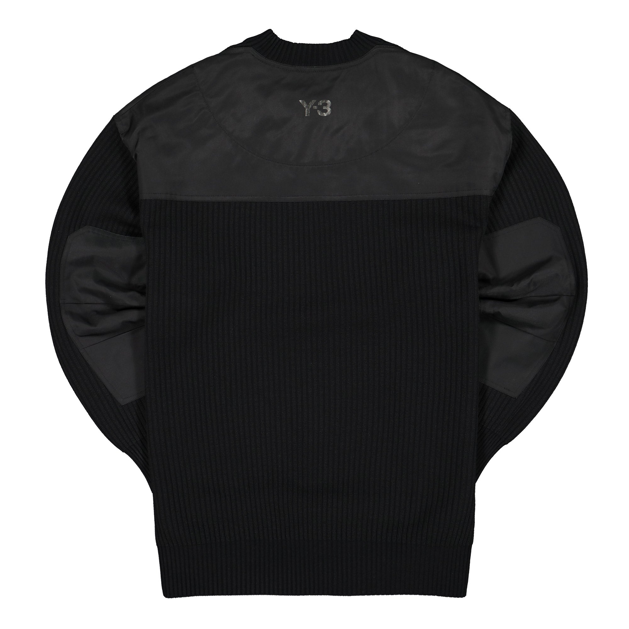 Y-3 Nylon-Knit Crew Sweater Black Sweatshirts Material | Overkill