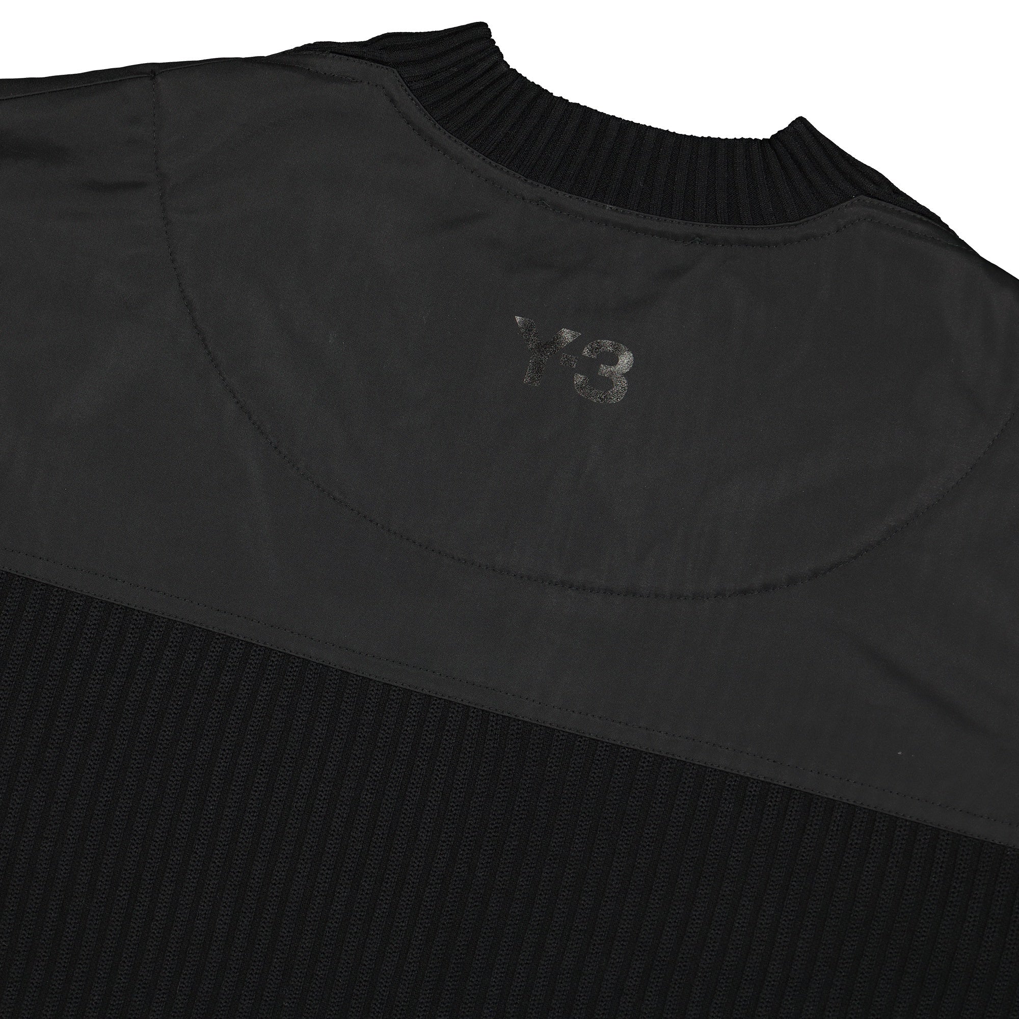 Y-3 Nylon-Knit Crew Sweater Black Sweatshirts Detail view 1 | Overkill