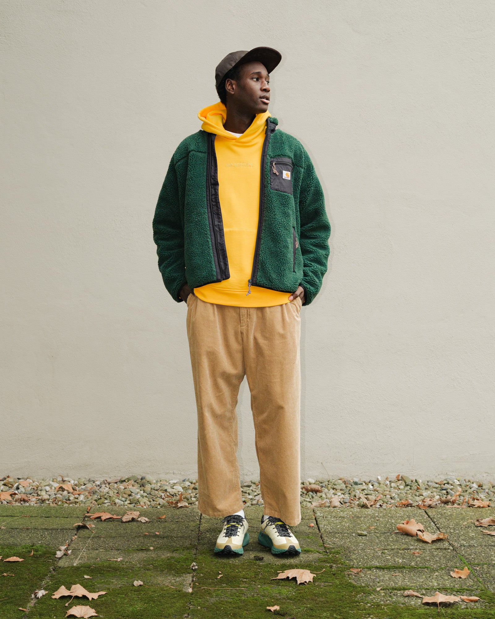 Jordan Air Jordan Wordmark Fleece Hoodie University Gold Hoodies Close-up | Overkill