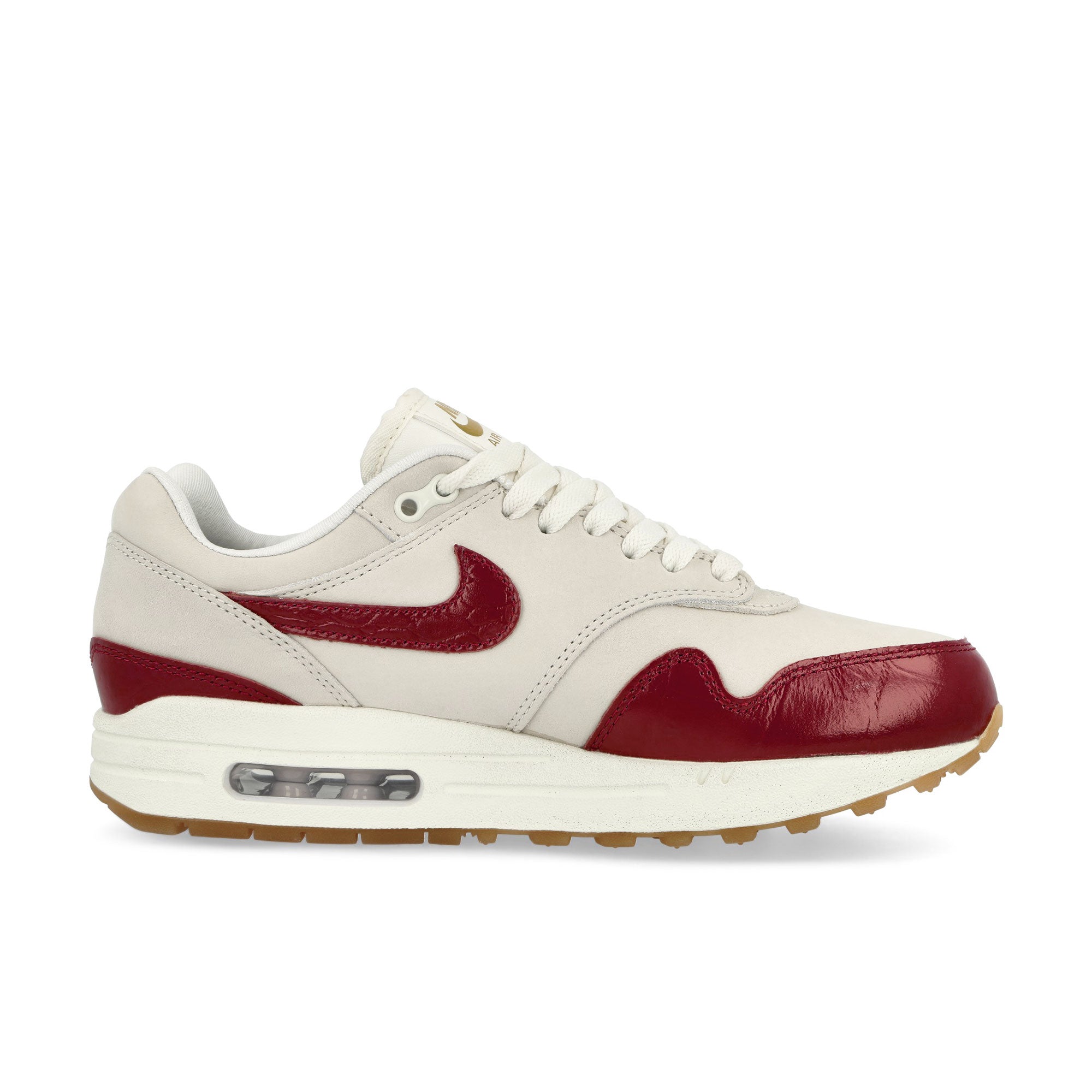 Nike W Nike Air Max 1 LX Sail / Team Red - Sail - Gum Light Brown Low Top Sneakers  Silhouette | Overkill