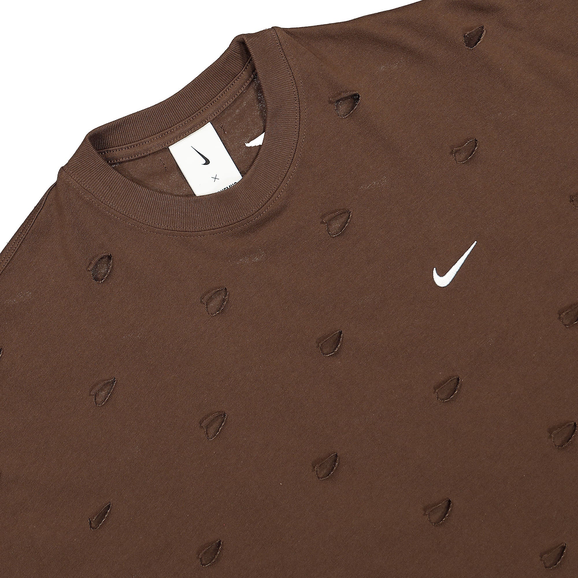 Nike Jacquemus x Nike NRG Swoosh Tee Cacao Wow T-Shirts Close-up | Overkill