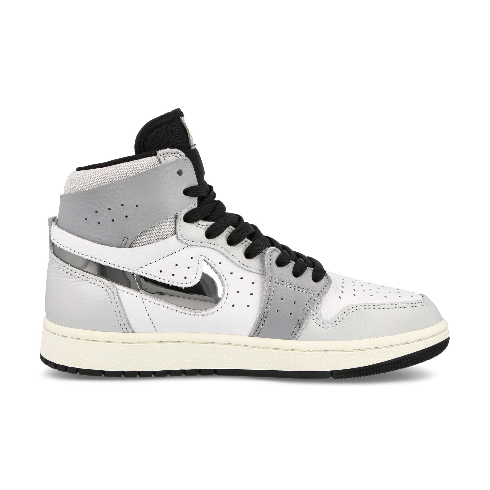 Jordan Wmns Air Jordan 1 Zoom Air Comfort 2 White / Metallic Silver - Photon Dust High Top Sneakers  Silhouette | Overkill