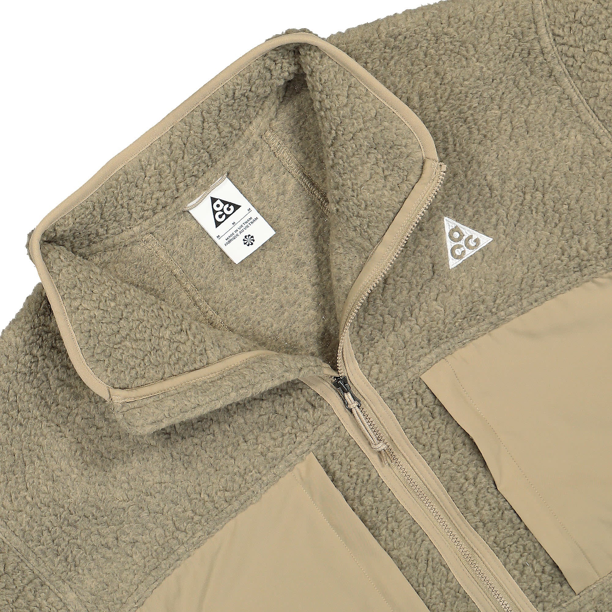 Nike ACG Arctic Wolf Polartec Full-Zip Fleece Jacket Khaki / Light Iron Ore / Summit White Jackets Close-up | Overkill
