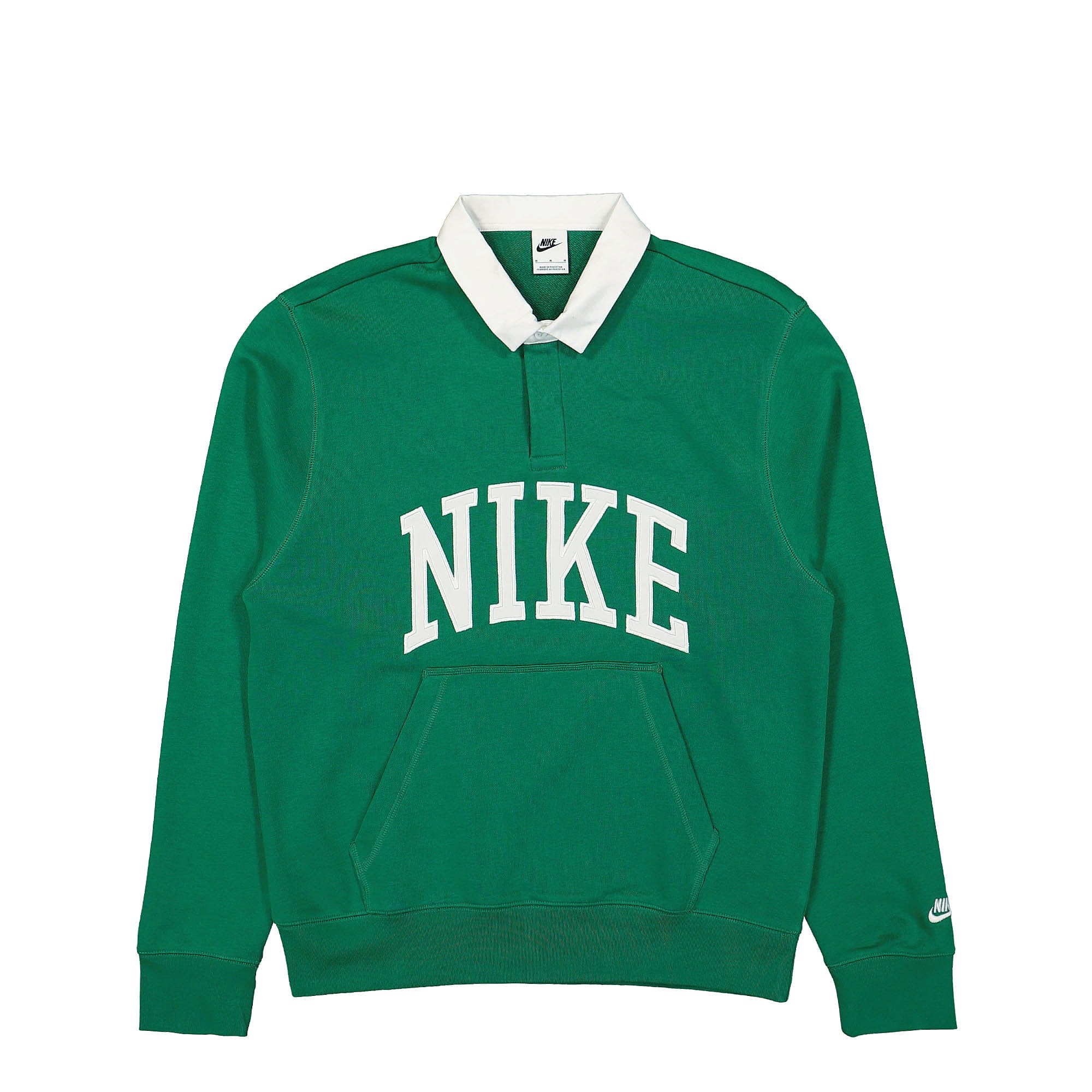 Nike Club Fleece Longsleeve Poloshirt Malachite / White Longsleeves FN3112 365 | Overkill