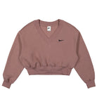 Nike W NSW Phoenix Fleece Crop Vneck Smokey Mauve / Black Sweatshirts FN3651 208 | Overkill