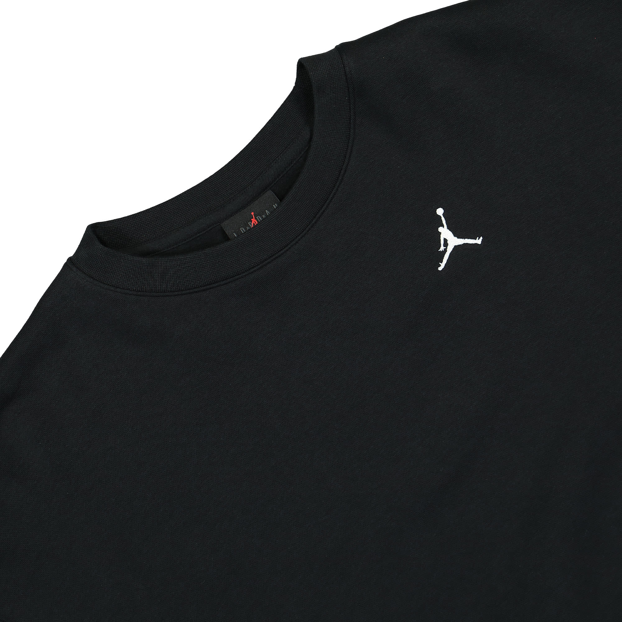 Jordan W Brooklyn Fleece Crew Black / White Sweatshirts Close-up | Overkill