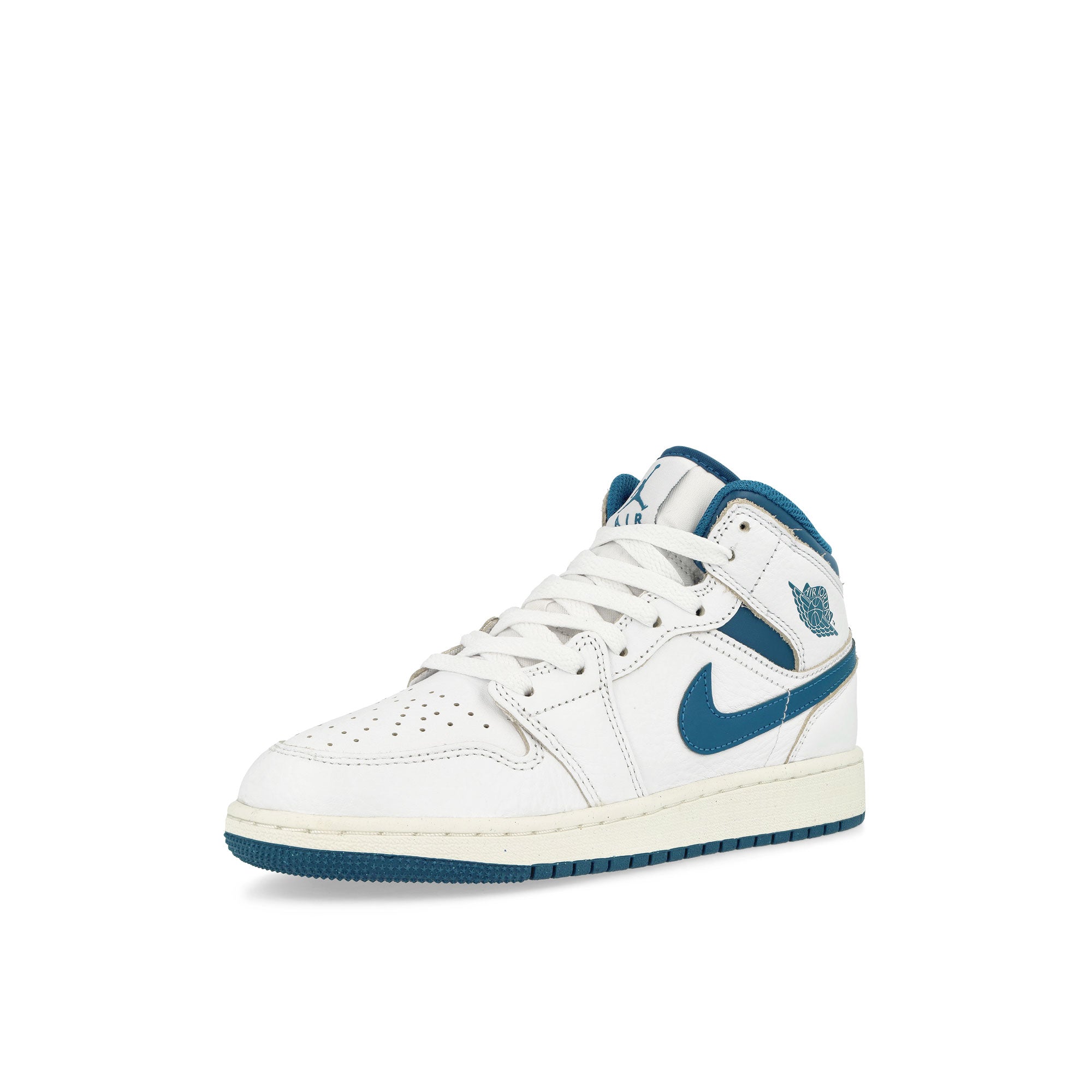 Jordan Air Jordan 1 Mid SE GS White / Industrial Blue - Sail Mid Top Sneakers  Close Up | Overkill