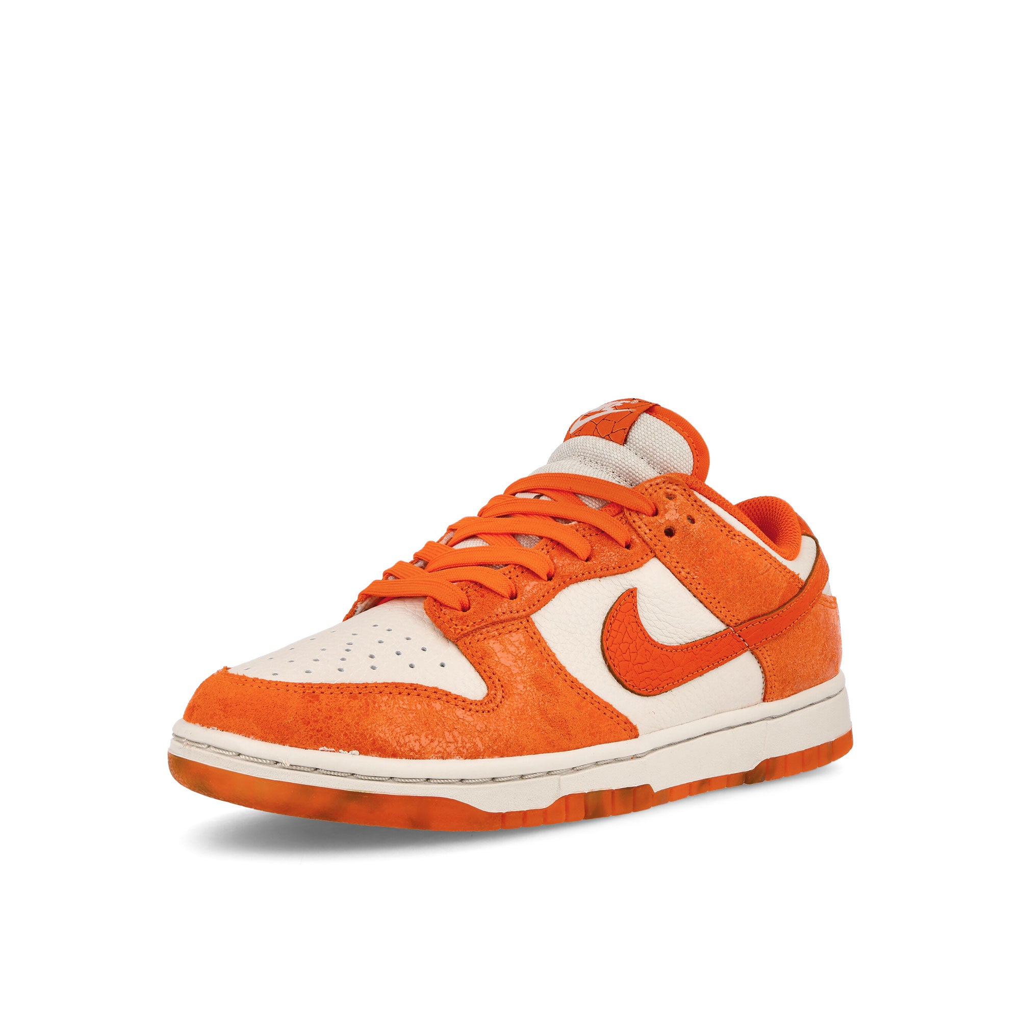 Nike W Dunk Low Light Bone / Safety Orange - Laser Orange Low Top Sneakers  Close Up | Overkill