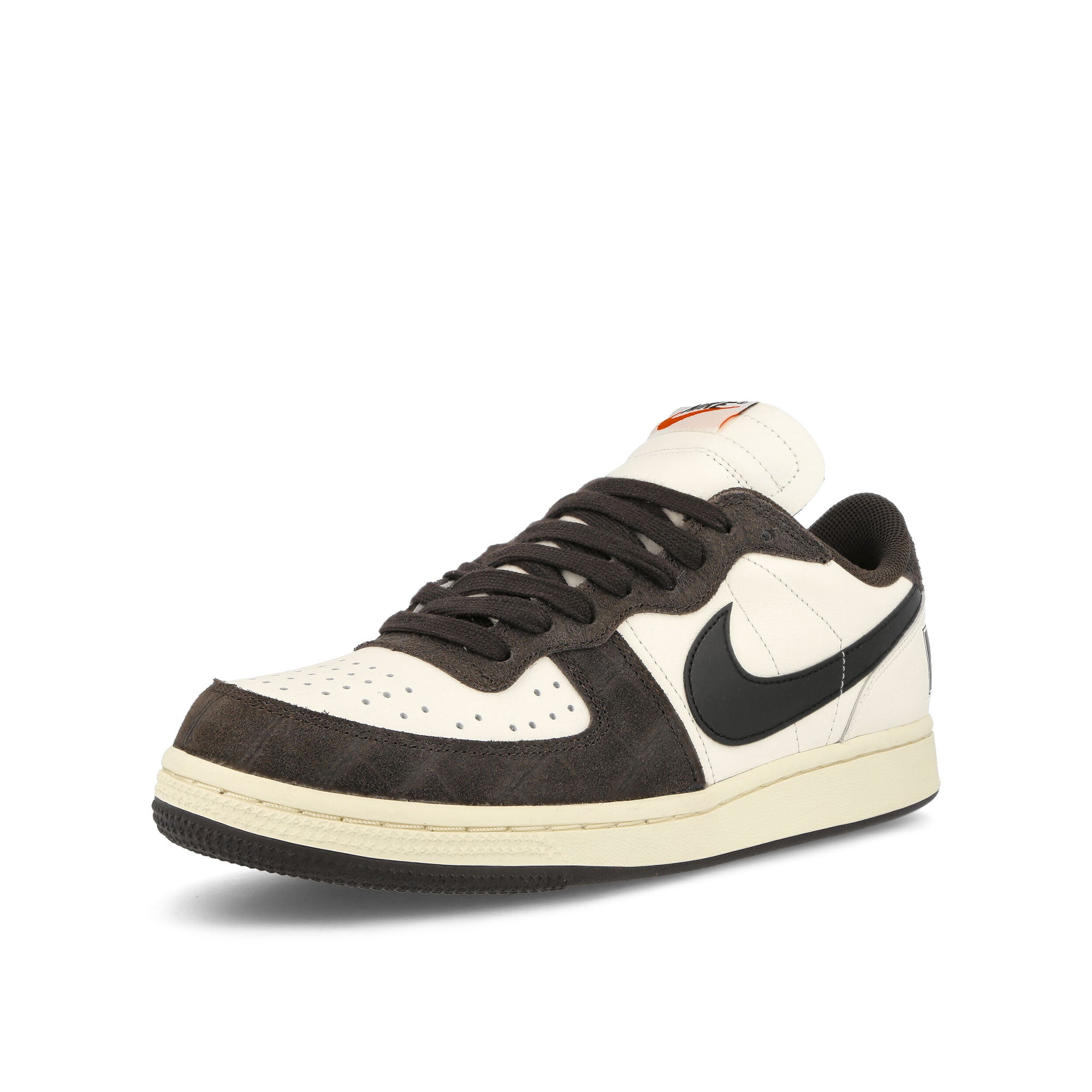 Nike Terminator Low Velvet Brown-Black - Sail - Coconut Milk Low Top Sneakers  Close Up | Overkill