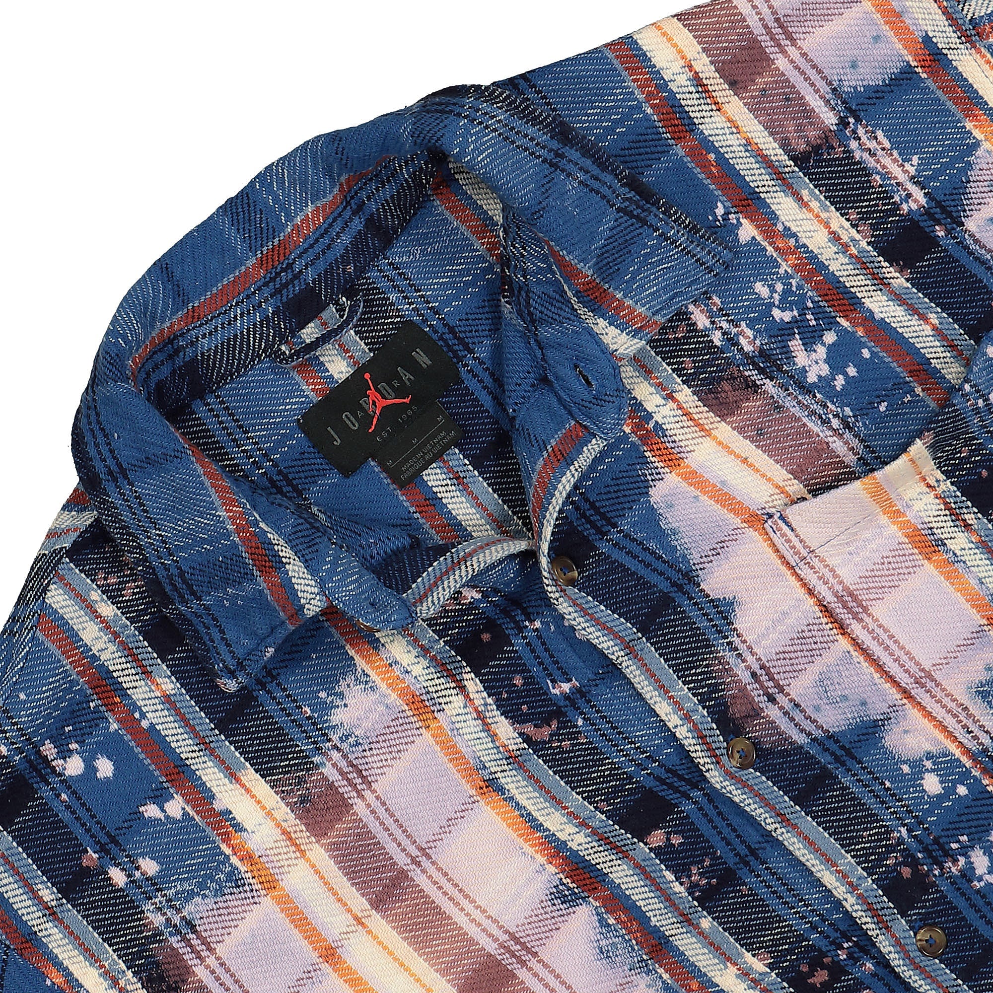 Jordan Flannel Shirt Blackened Blue / Border Blue / Sail Shirts Material | Overkill