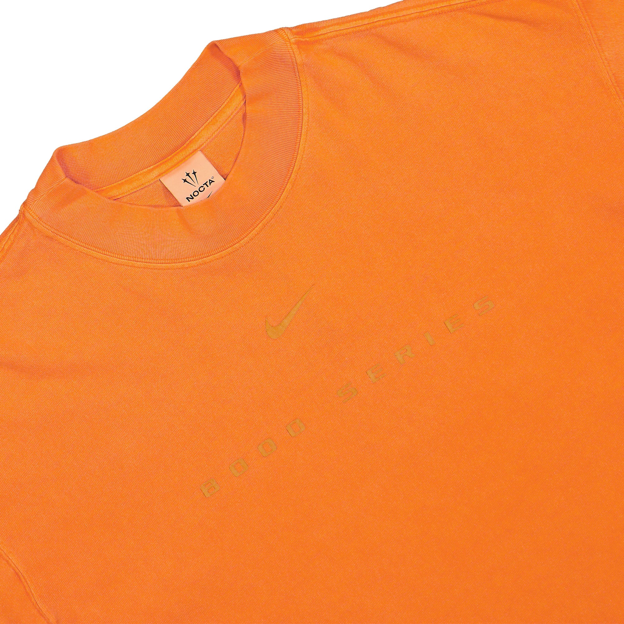 Nike NOCTA x Nike NRG Long-Sleeve Mock T-Shirt Orange Horizon Sweatshirts Close-up | Overkill
